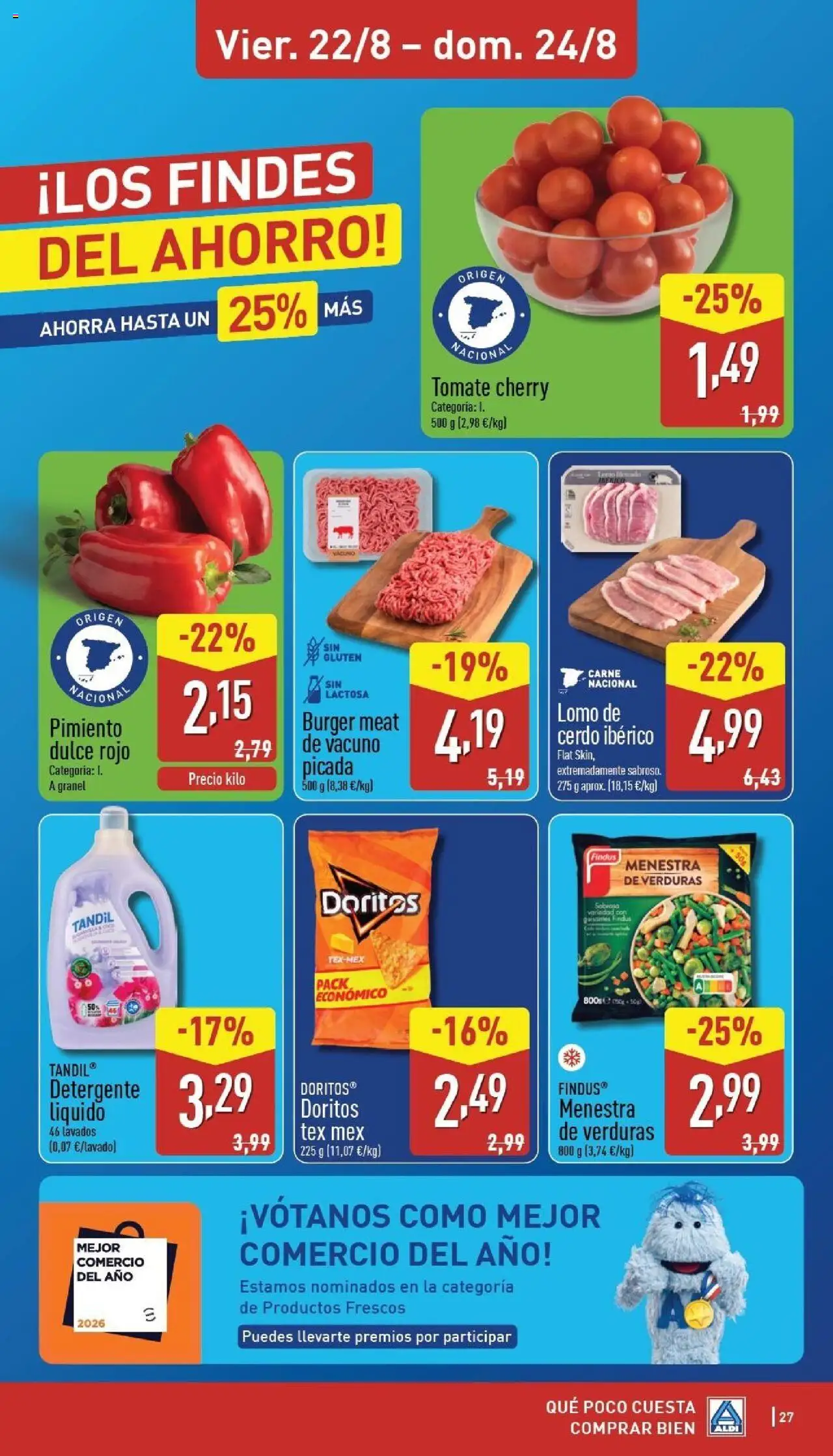 Aldi folleto Península │ válido desde el 18.08.2025 | Página: 27 | Productos: Detergente, Cerdo, Κάδος απορρυμάτων, Detergente líquido