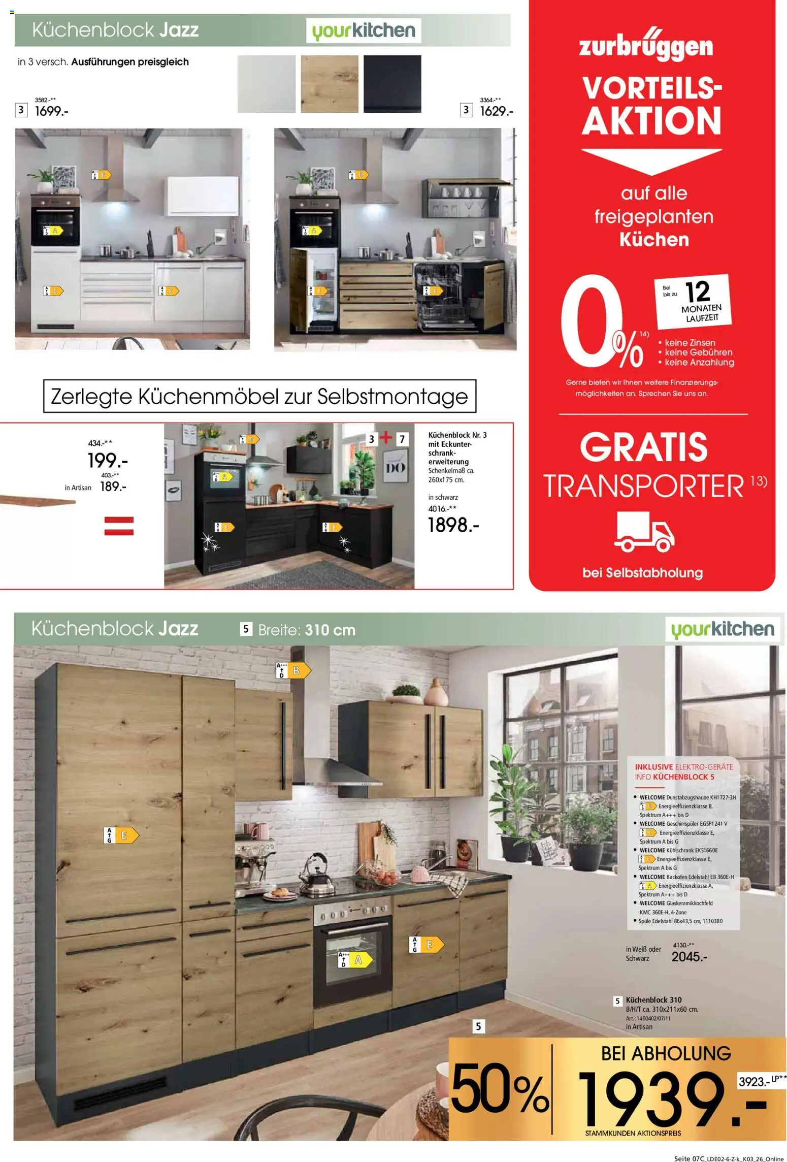 Zurbrüggen Küchen für Ihr Zuhause – gültig ab 22.02.2026 | Seite: 13 | Produkte: Küchenblock, Kühlschrank, Backofen, Kuchen