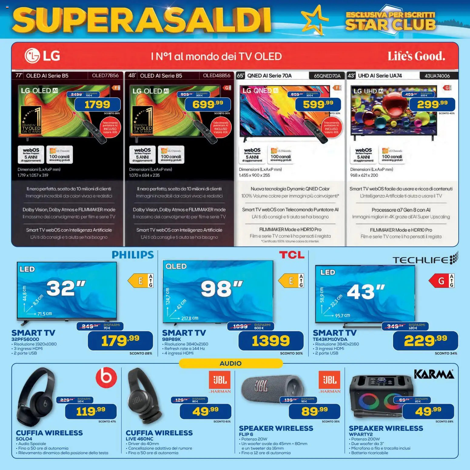 Volantino Euronics del 02.01.2026 | Pagina: 2 | Prodotti: Telecomando, smart TV, USB, Batteria