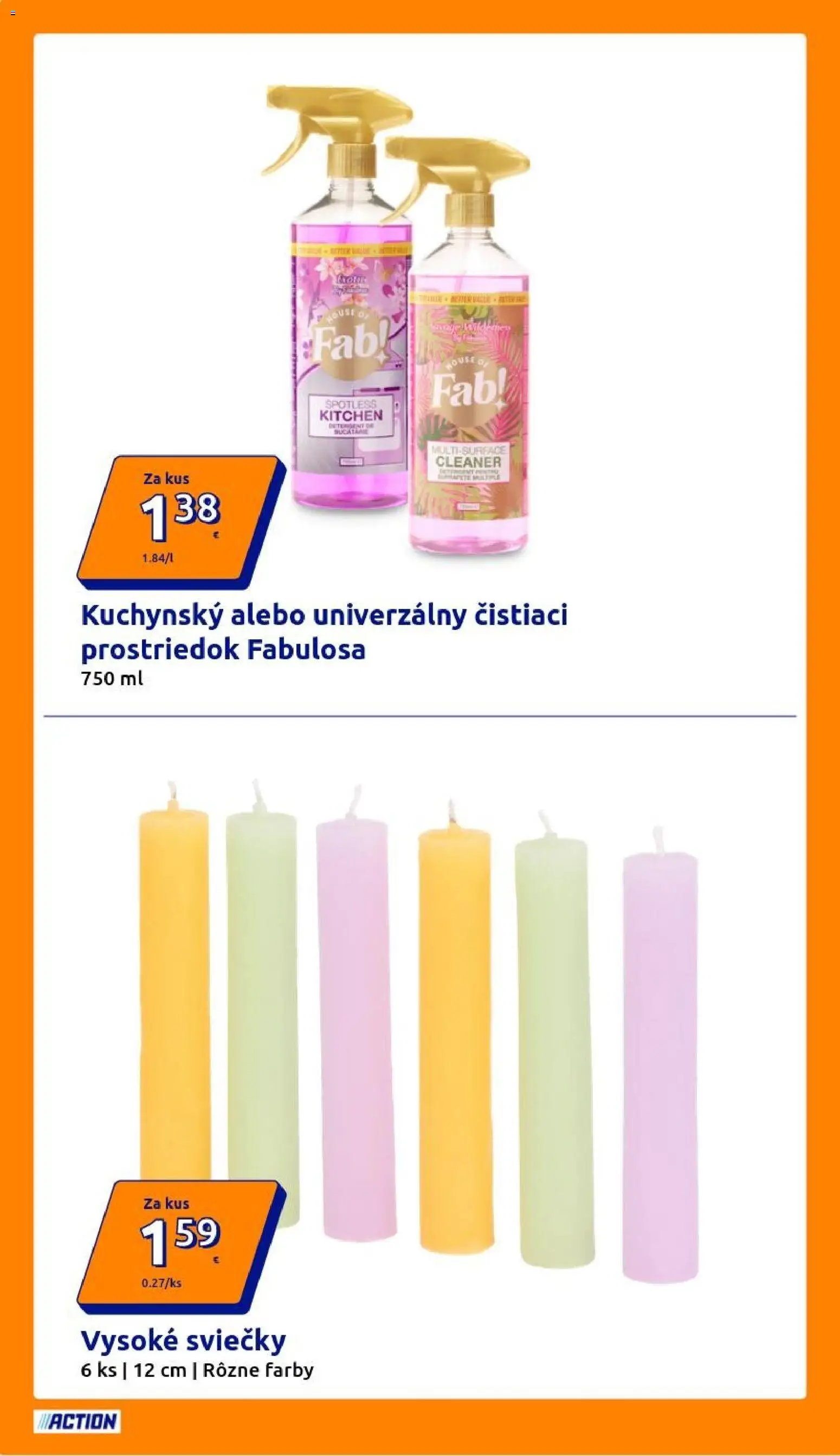 Nové Action akcie – leták je platný od 18.03.2026 | Strana: 6 | Produkty: Čistiaci prostriedok, Sviečky
