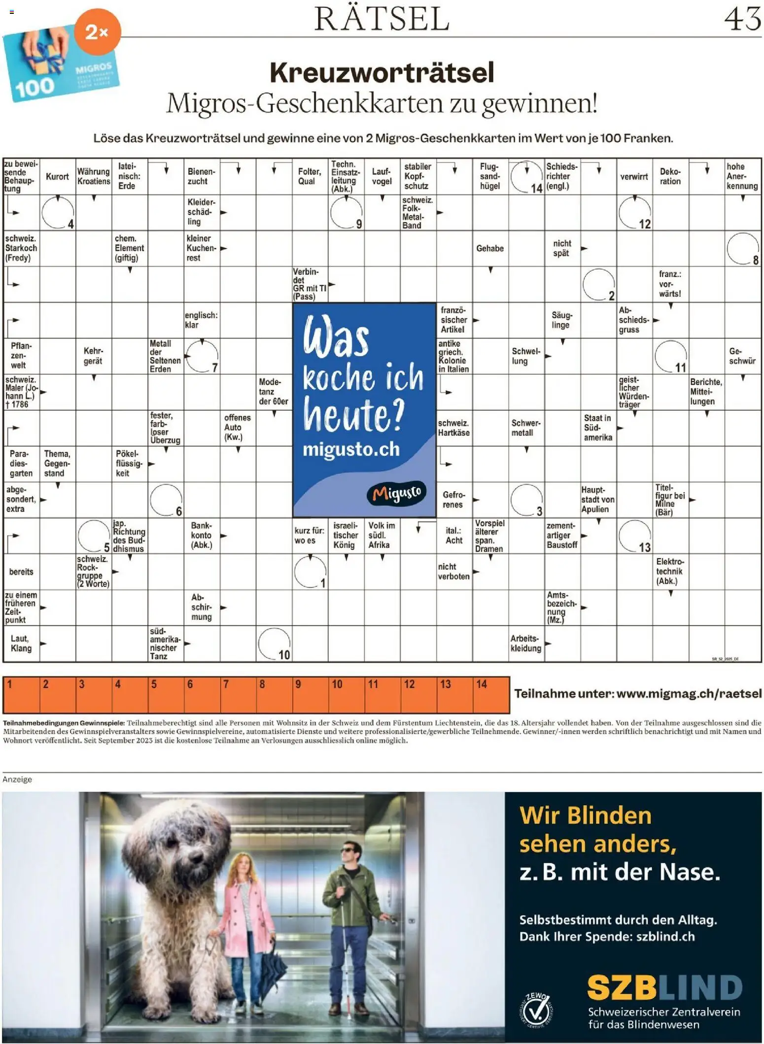 Migros Magazin – gültig ab 23.12.2025 | Seite: 43 | Produkte: Rock, Kleider, Sehen