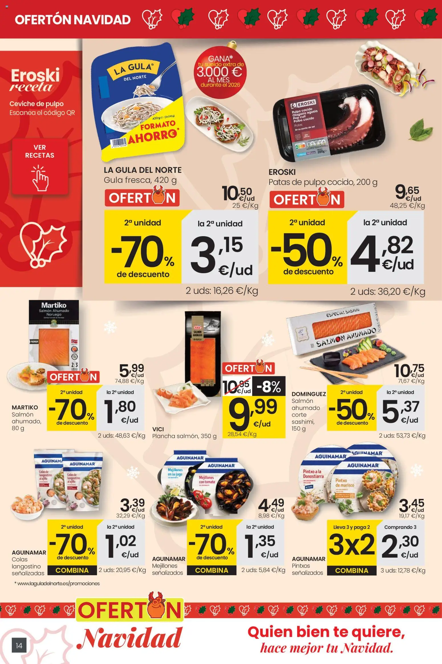 Eroski - Center │ válido desde el 18.12.2025 | Página: 14 | Productos: Jugo, Té, Plancha, Langostino