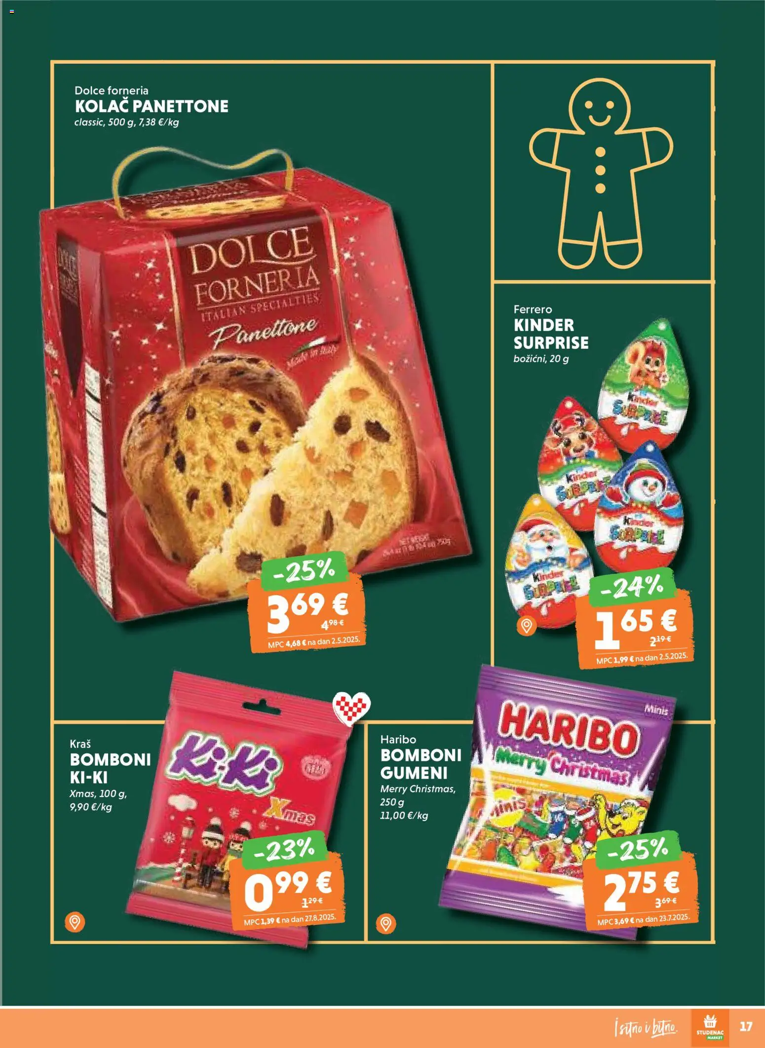Studenac katalog | vrijedi od 26.11.2025 | Stranica: 17 | Proizvodi: Panettone, Bomboni