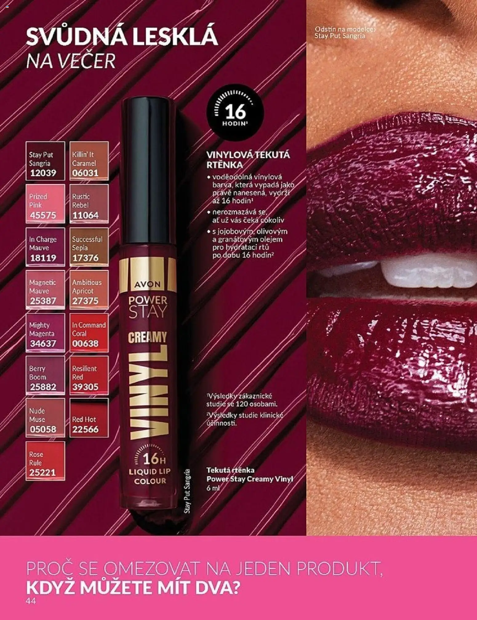Avon katalog 3/2026 od 01.03.2026 | Strana: 44 | Produkty: Sangria, Rtěnka
