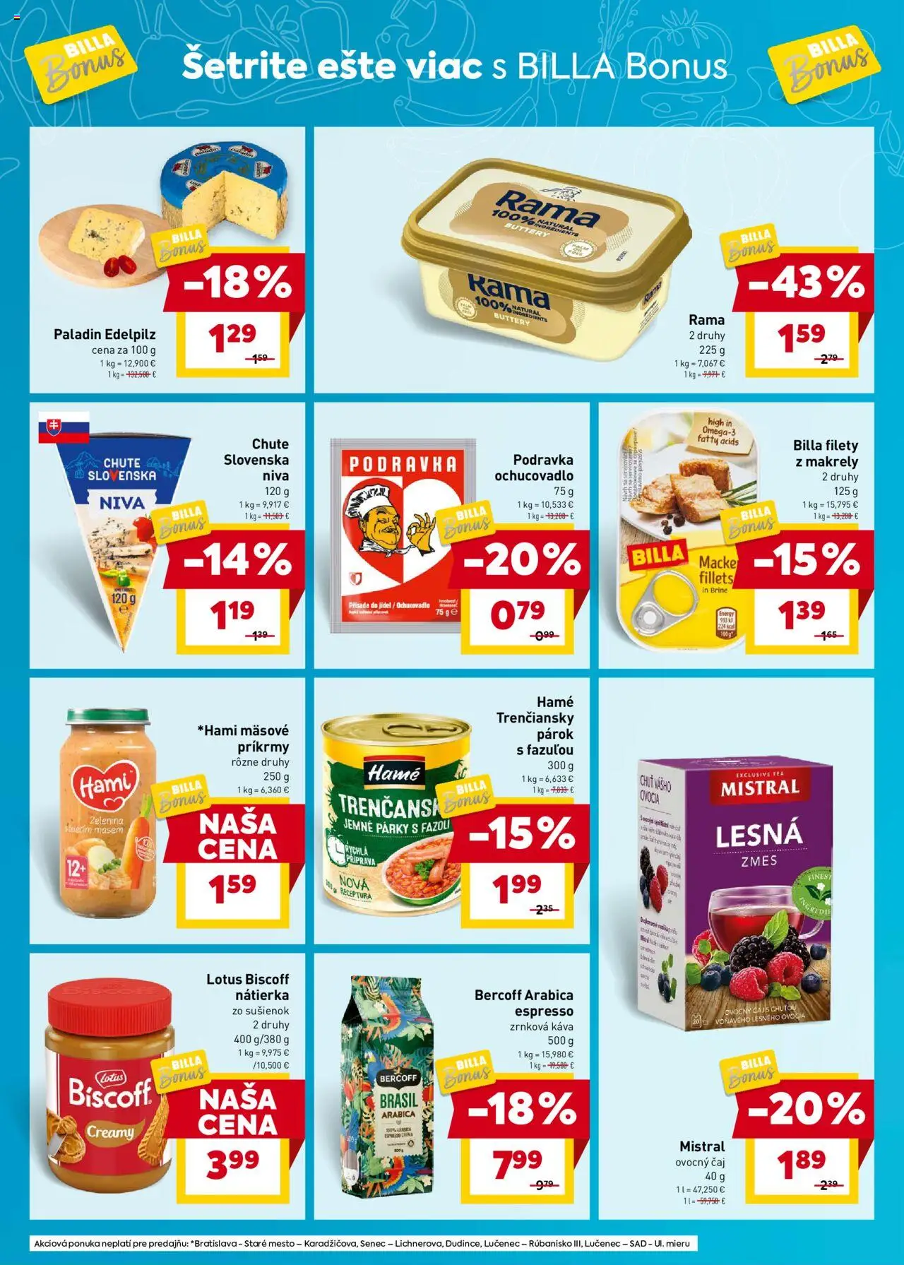 Billa bonus leták │ platný od 02.07.2025 | Strana: 4 | Produkty: Čaj, Rama, Párky, Zrnková káva