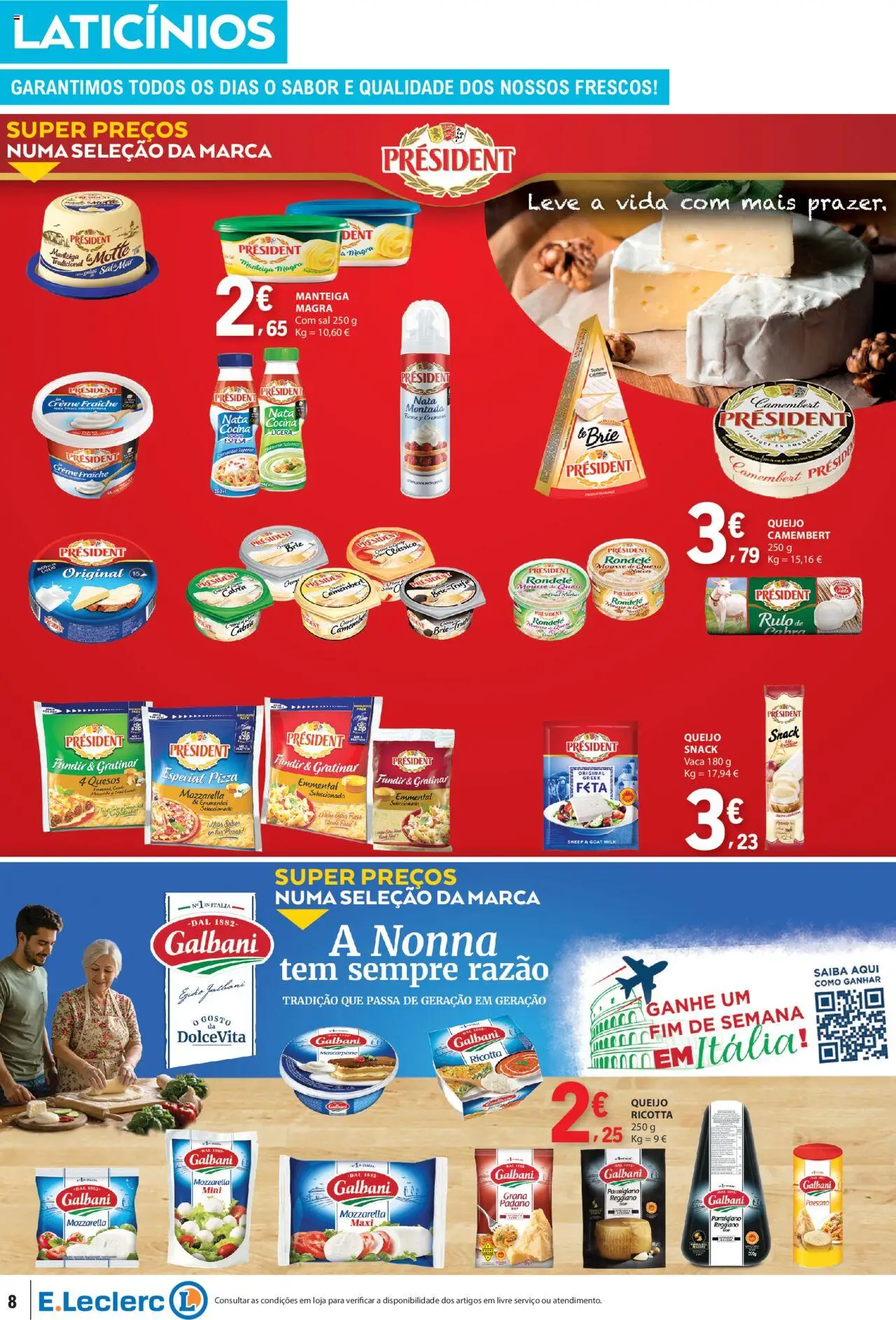 E.Leclerc folheto │ válido de 14.08.2025 | Página: 8 | Produtos: Creme fraiche, Sal, Creme, Mascarpone