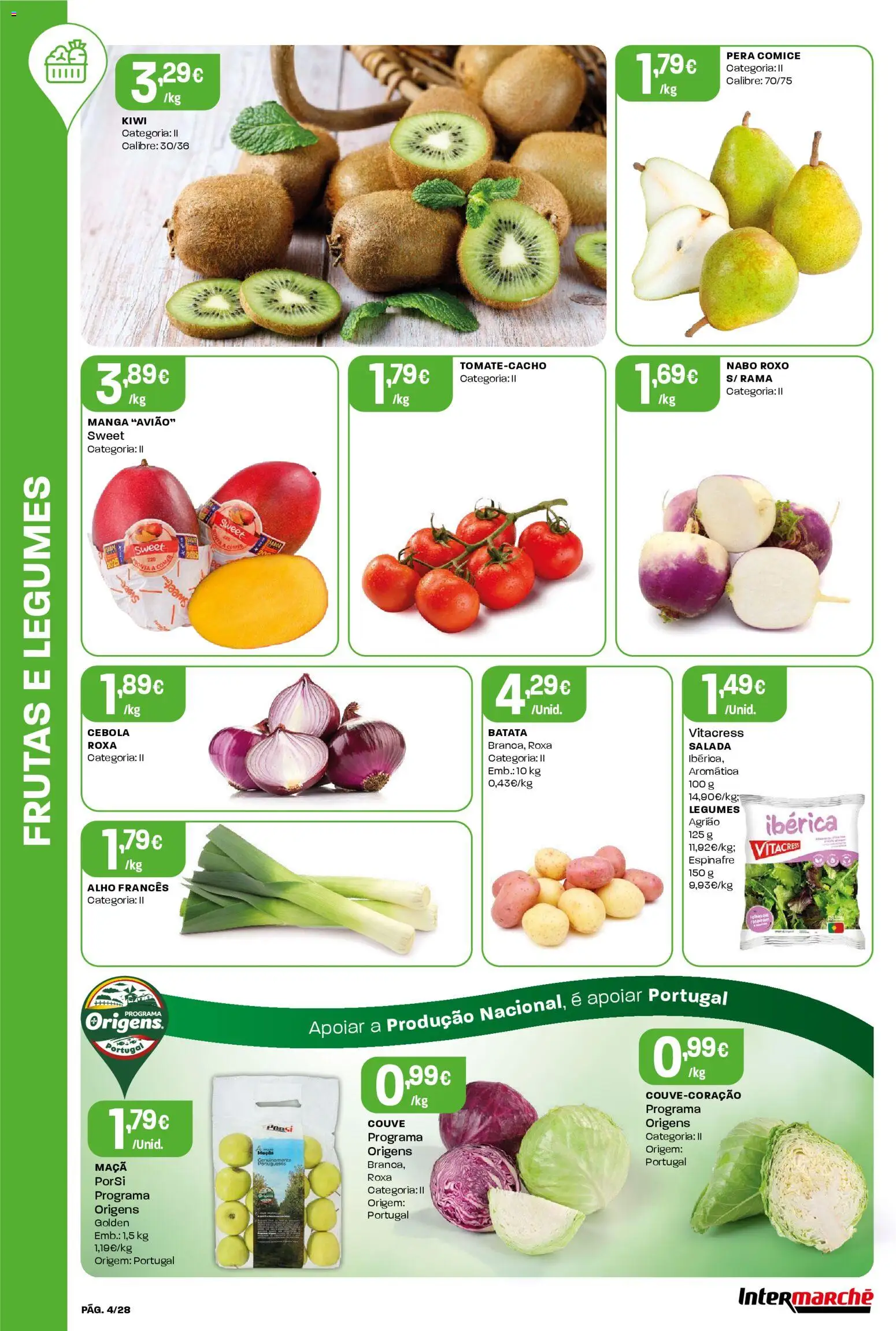 Intermarché Folheto Contact │ válido de 08.01.2026 | Página: 4 | Produtos: Alho francês, Maça, Kiwi, Salada