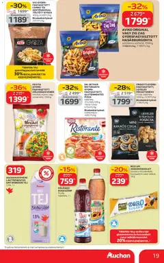 Auchan Akciós újság - amely érvényes a következő dátumtól: 19.02.2026 | Oldal: 19 | Termékek: Szörp, Pizza, Hasábburgonya, Pogácsa