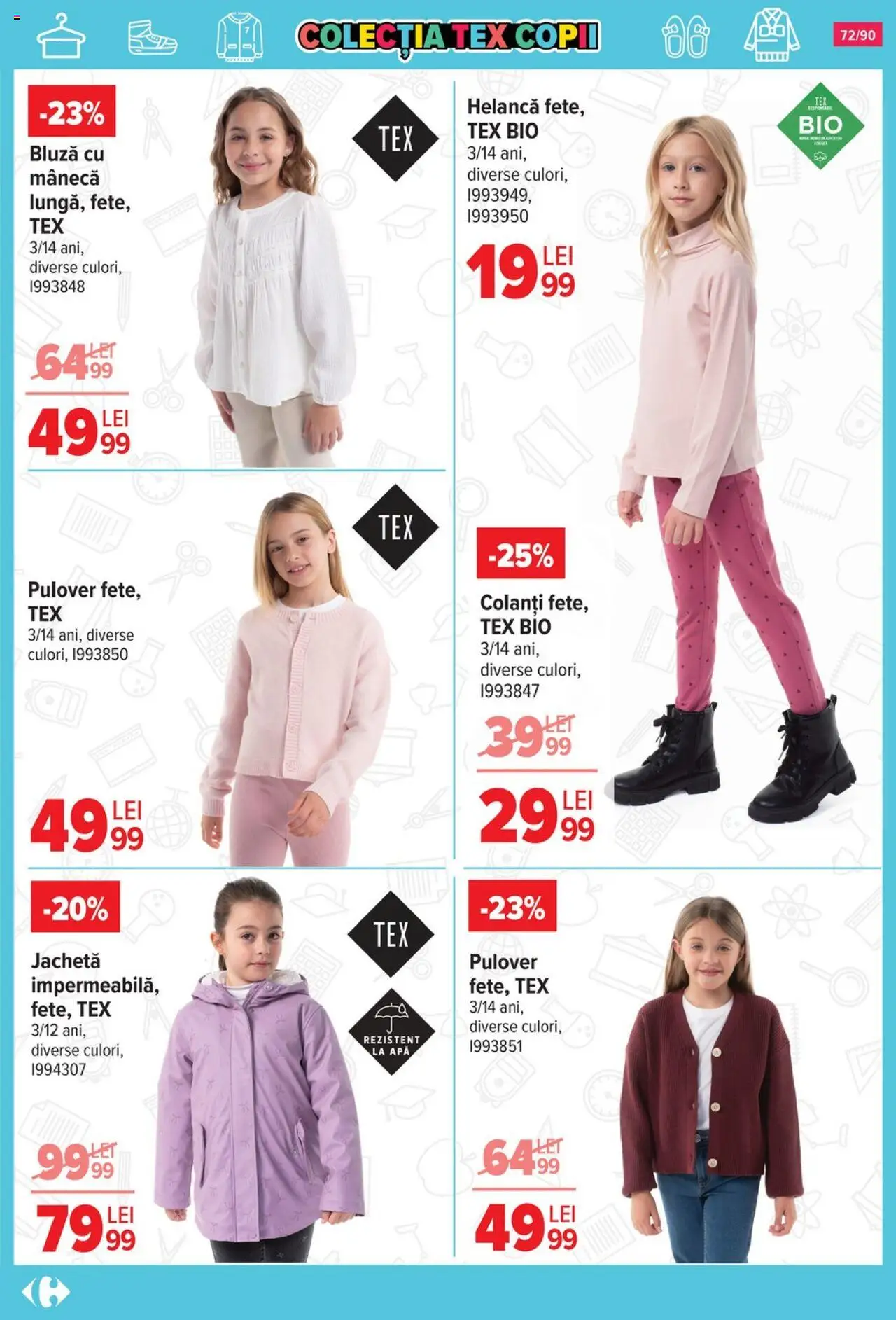 Carrefour catalog - Începe școala – valabil de la 13.08.2025 | Pagină: 73 | Produse: Jachetă, Pulover, Colanți, Apă
