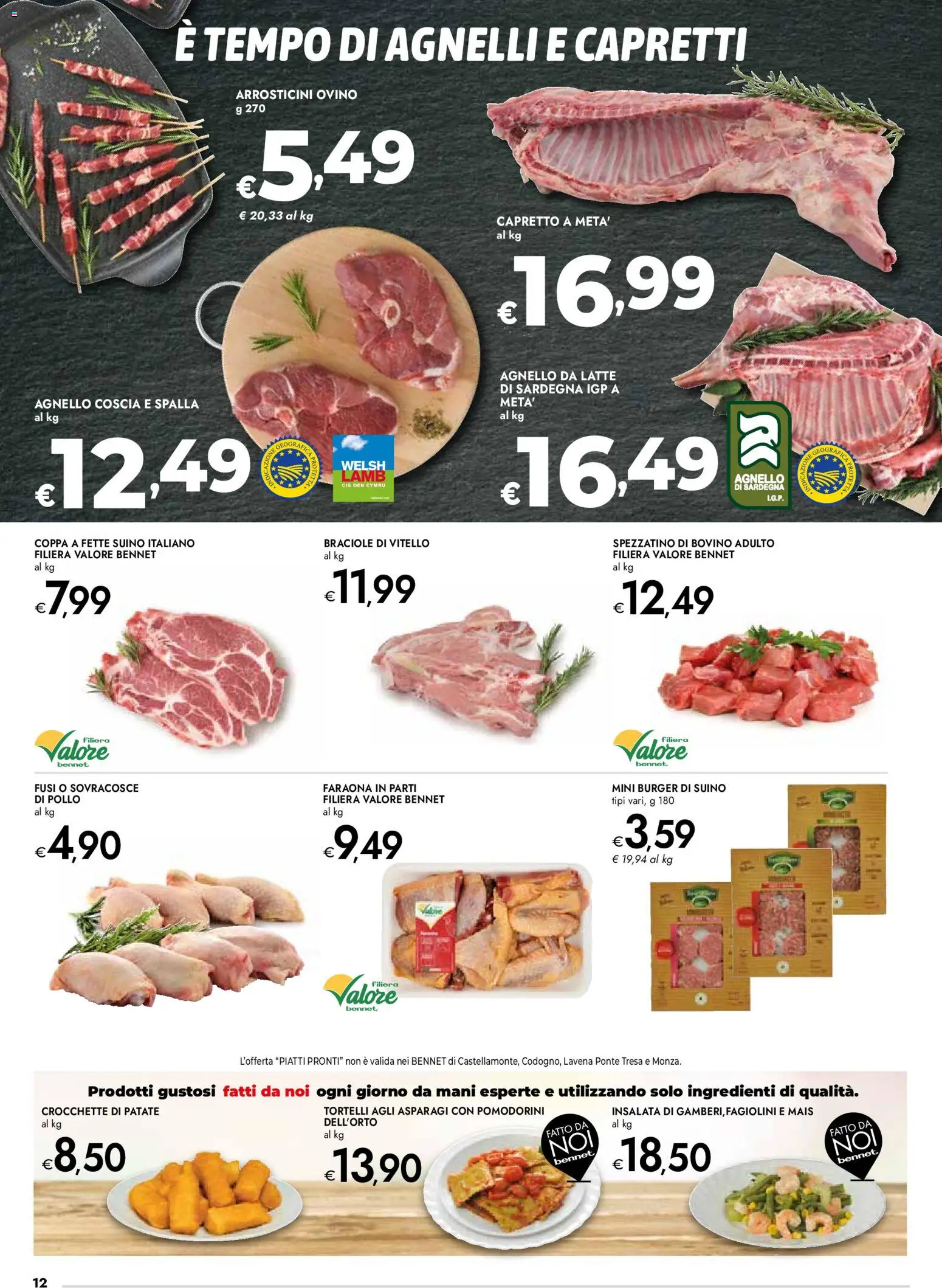 Volantino bennet del 12.03.2026 | Pagina: 12 | Prodotti: Pollo, Patate, Fagiolini, Tortelli