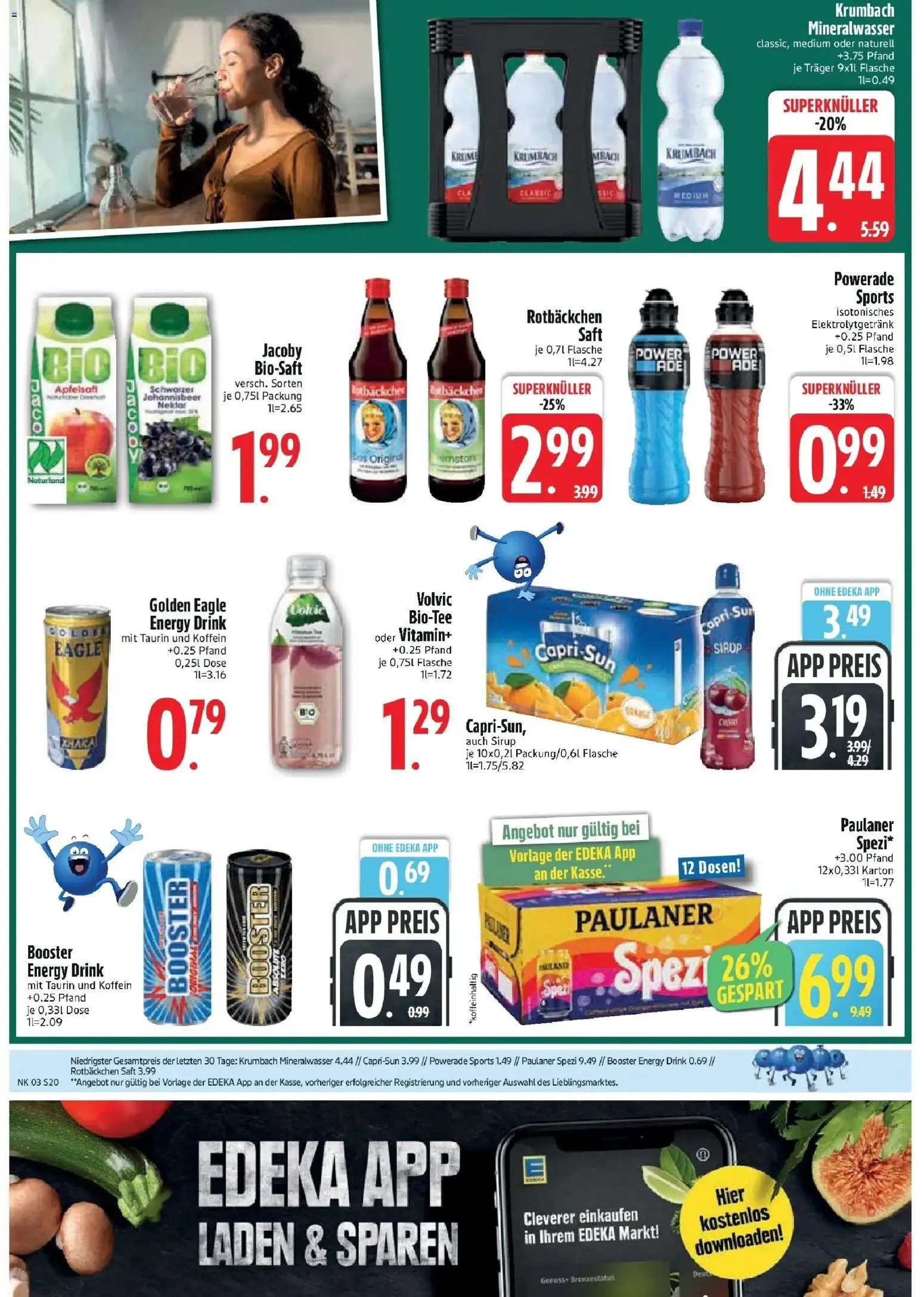 Edeka prospekt München	 – gültig ab 11.01.2026 | Seite: 22 | Produkte: Paulaner spezi, Mineralwasser, Volvic, Paulaner