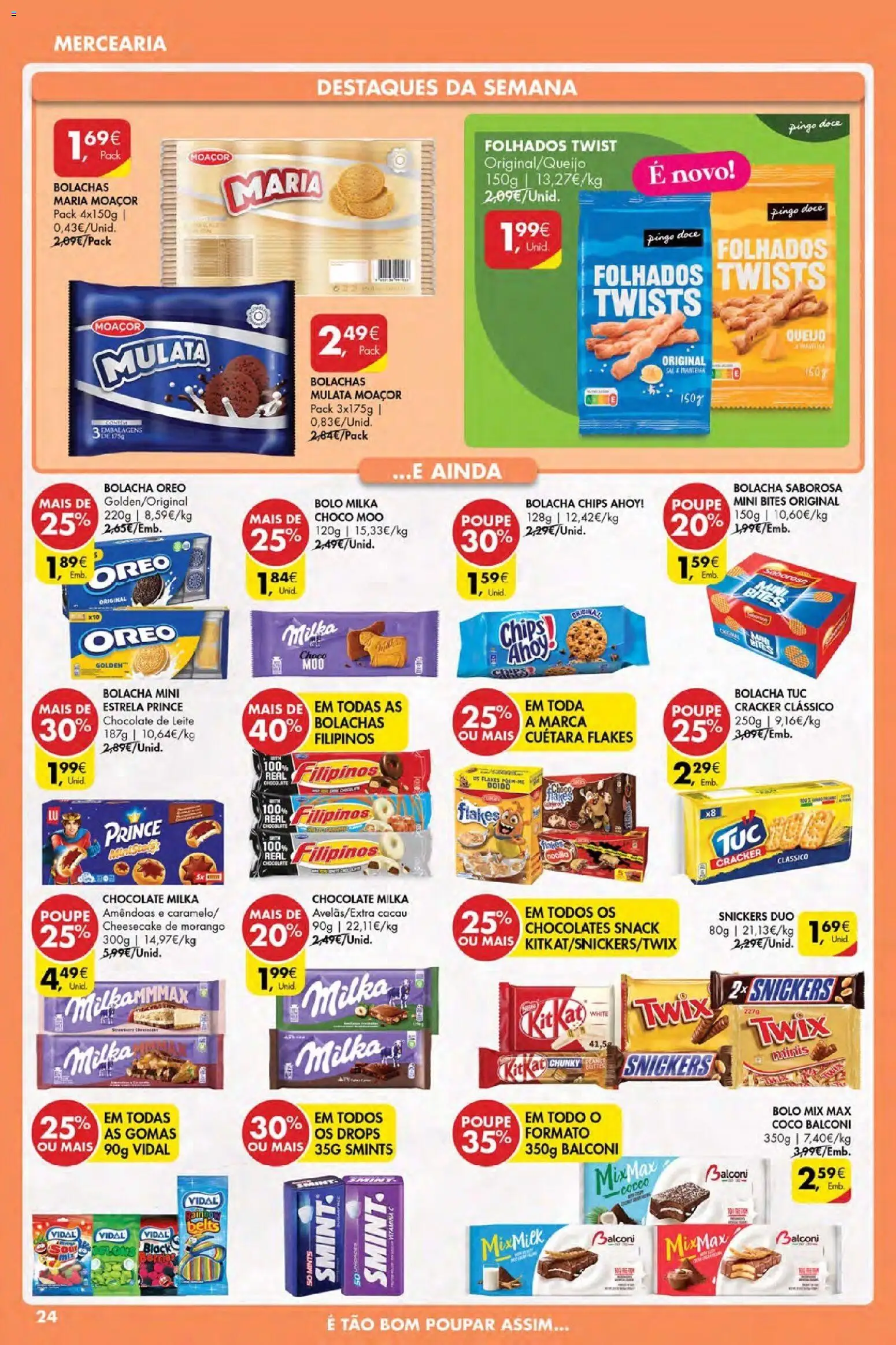 Pingo Doce Poupe Esta Semana Açores │ válido de 19.03.2026 | Página: 24 | Produtos: Chocolates, Leite, Queijo, Chocolate
