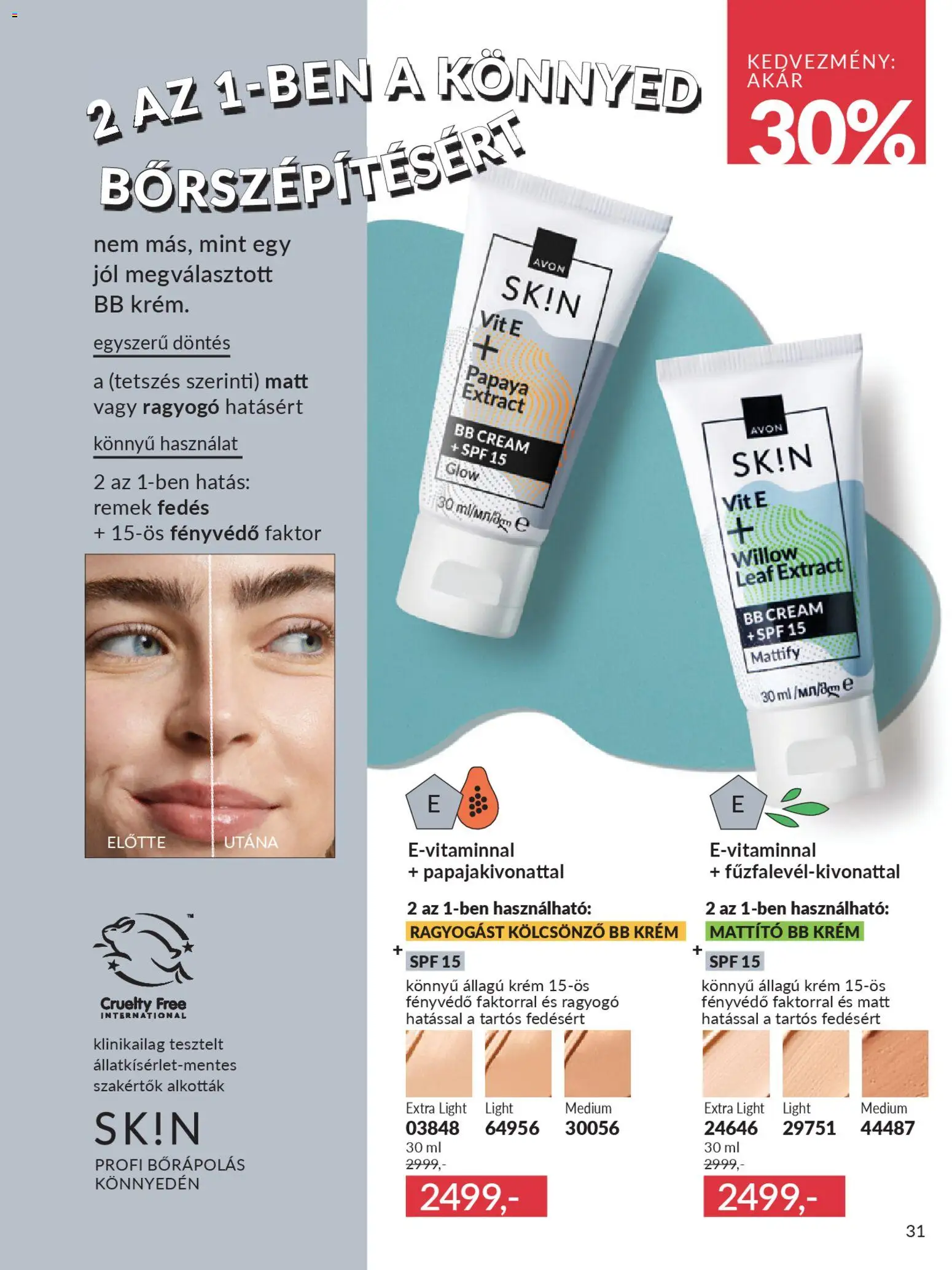 Avon akciós ujság - amely érvényes a következő dátumtól: 01.01.2026 | Oldal: 33 | Termékek: BB krém, Fényvédő