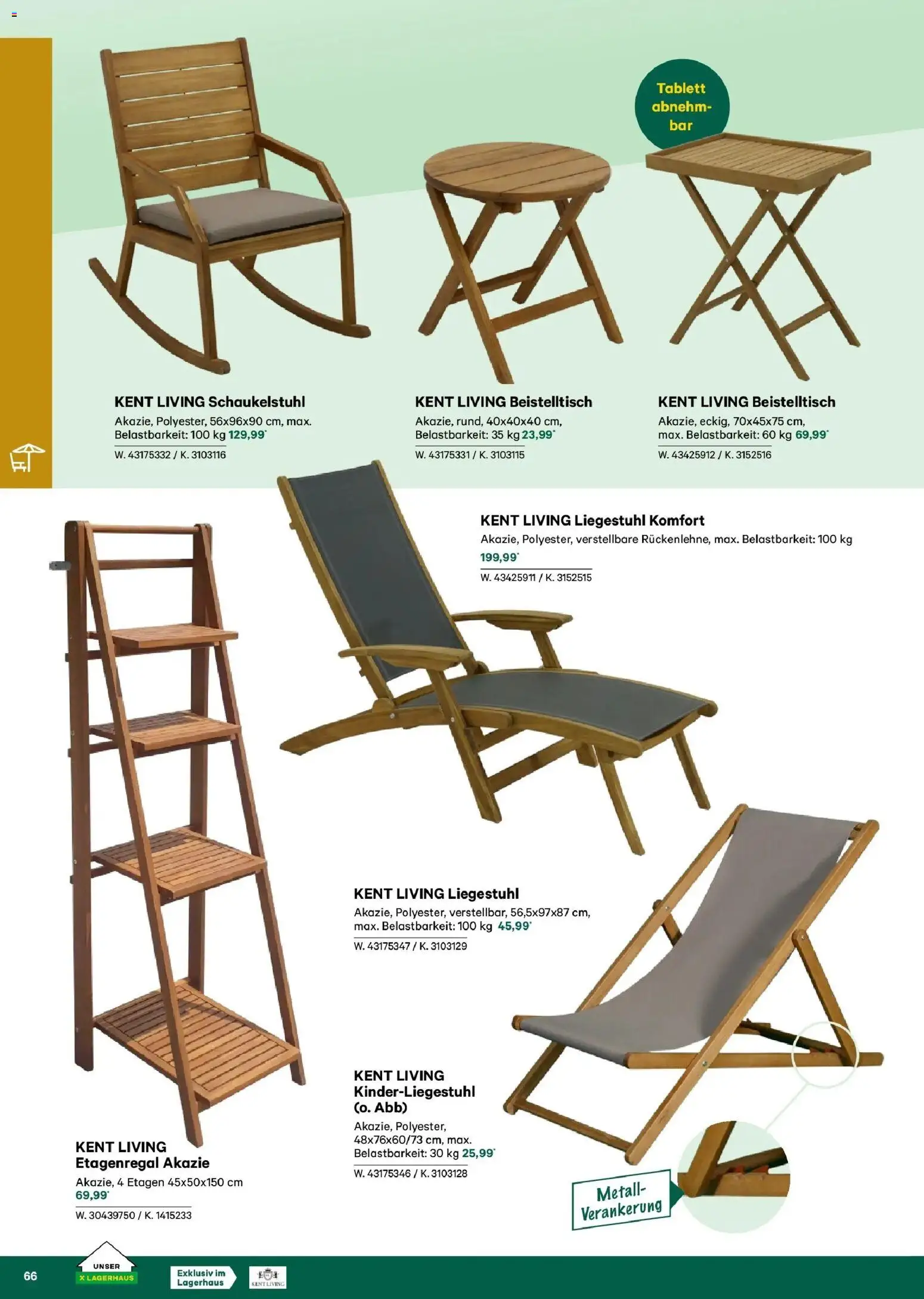Lagerhaus Garten & Freizeit Katalog 2026 - Innsbruck, Böheimkirchen gültig ab 01.03.2026 | Seite: 66 | Produkte: Liegestuhl