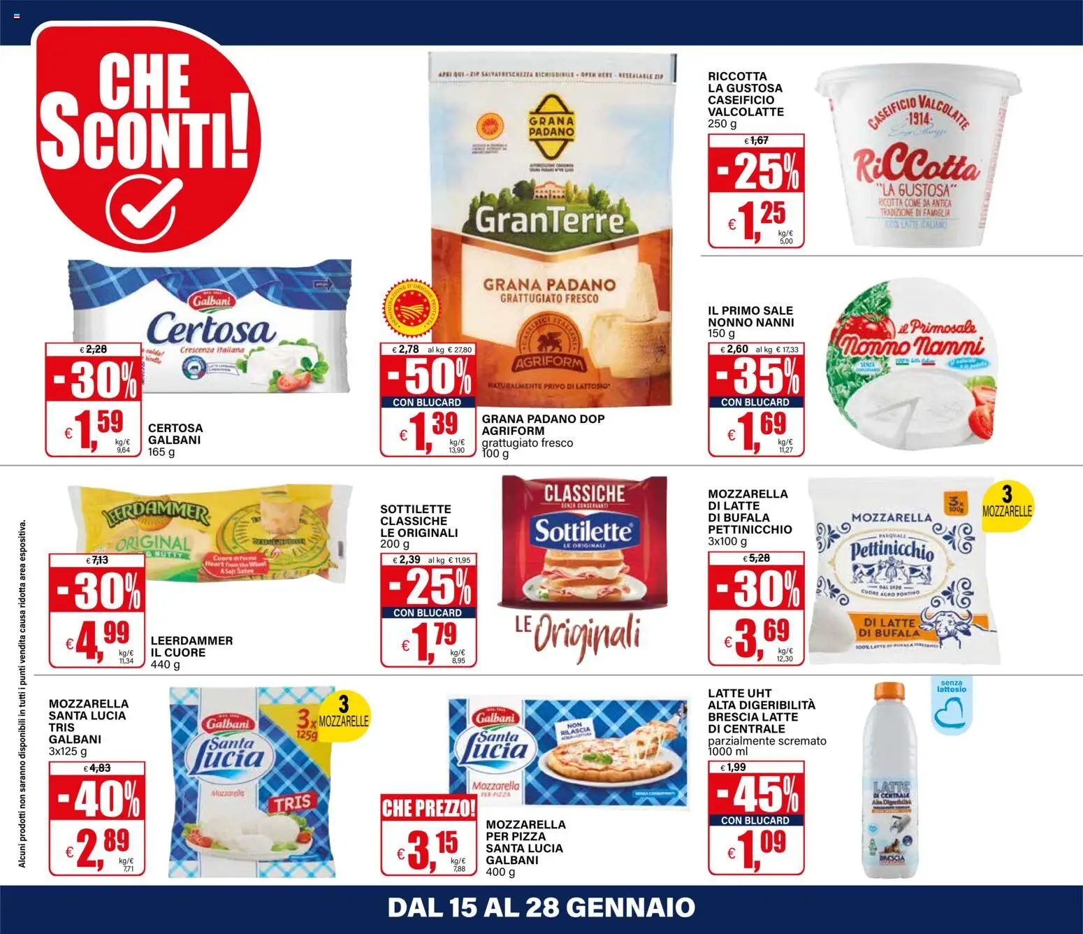 Volantino Il Gigante del 15.01.2026 | Pagina: 14 | Prodotti: Sale, Latte, Farina, Grana Padano