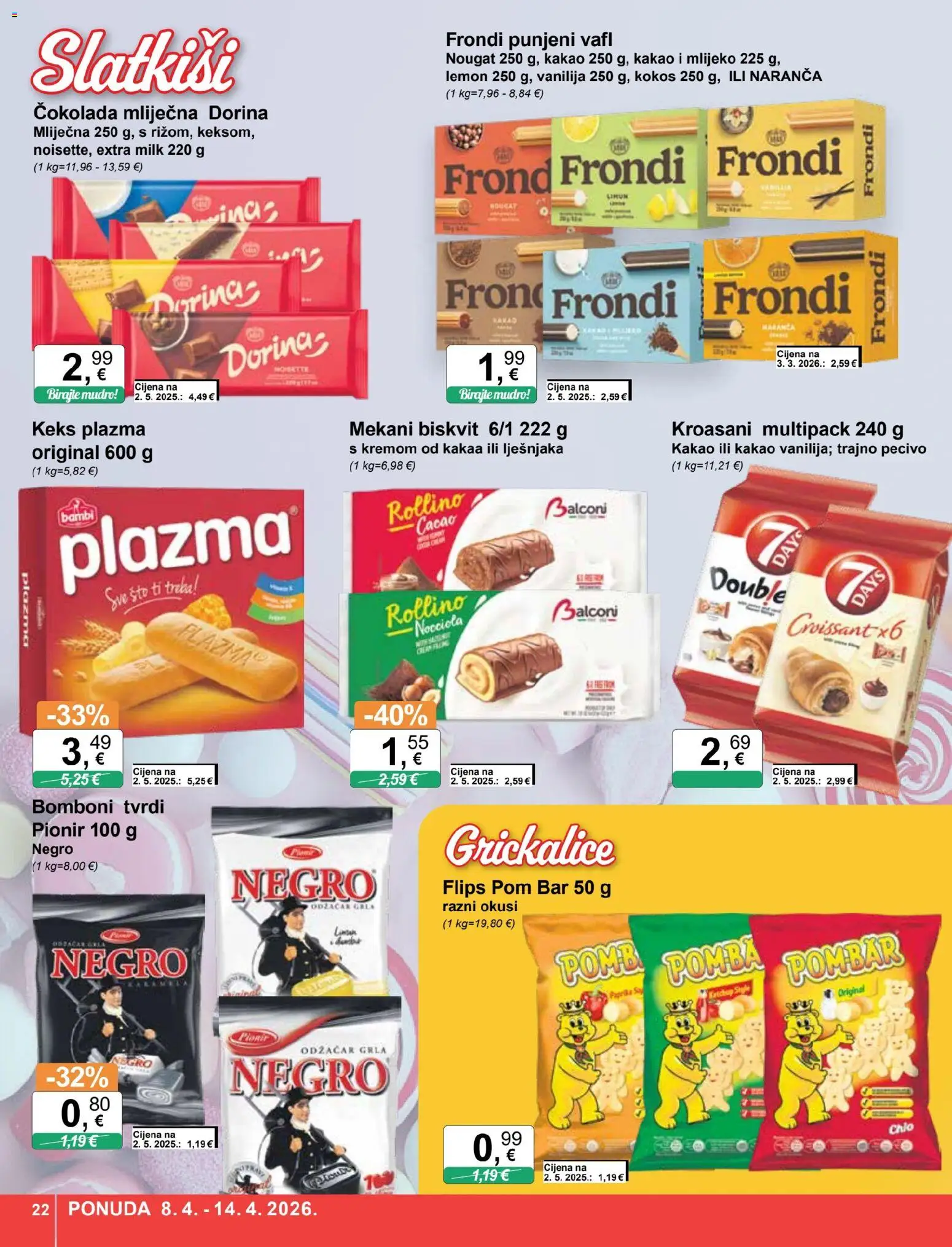 KTC katalog | vrijedi od 08.04.2026 | Stranica: 22 | Proizvodi: Dorina, Mlijeko, Čokolada, Kakao