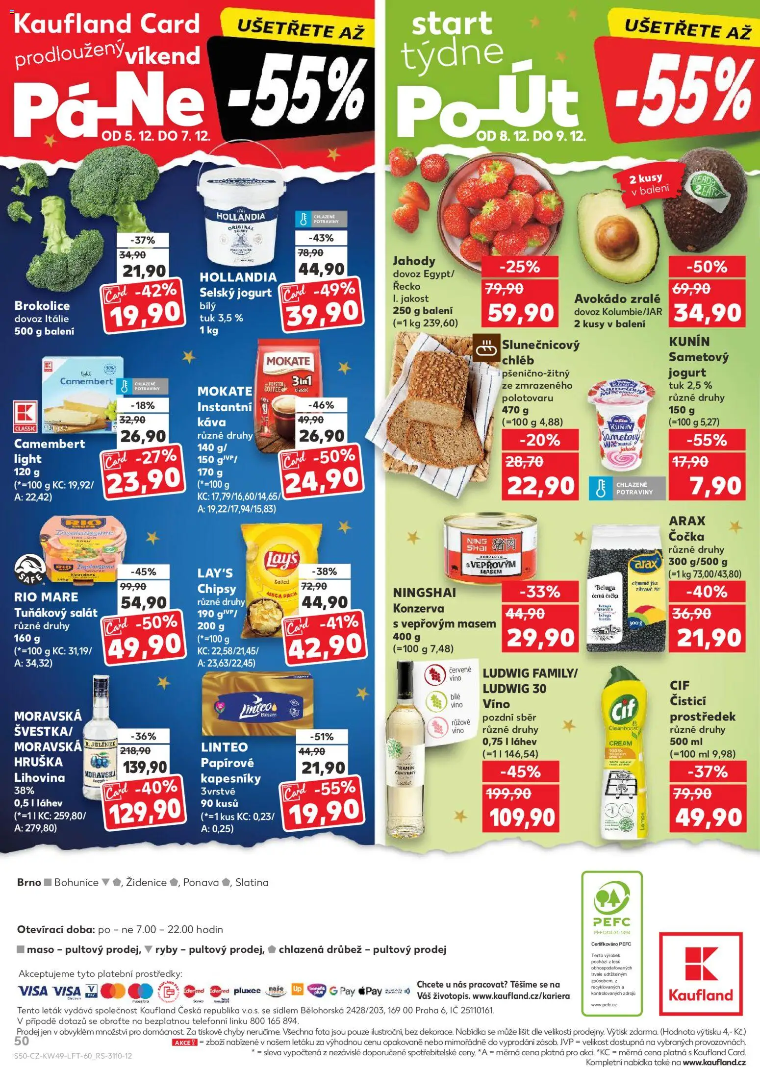 Kaufland leták - Brno od 03.12.2025 | Strana: 50 | Produkty: Čistící prostředek, Chléb, Avokádo, Hollandia