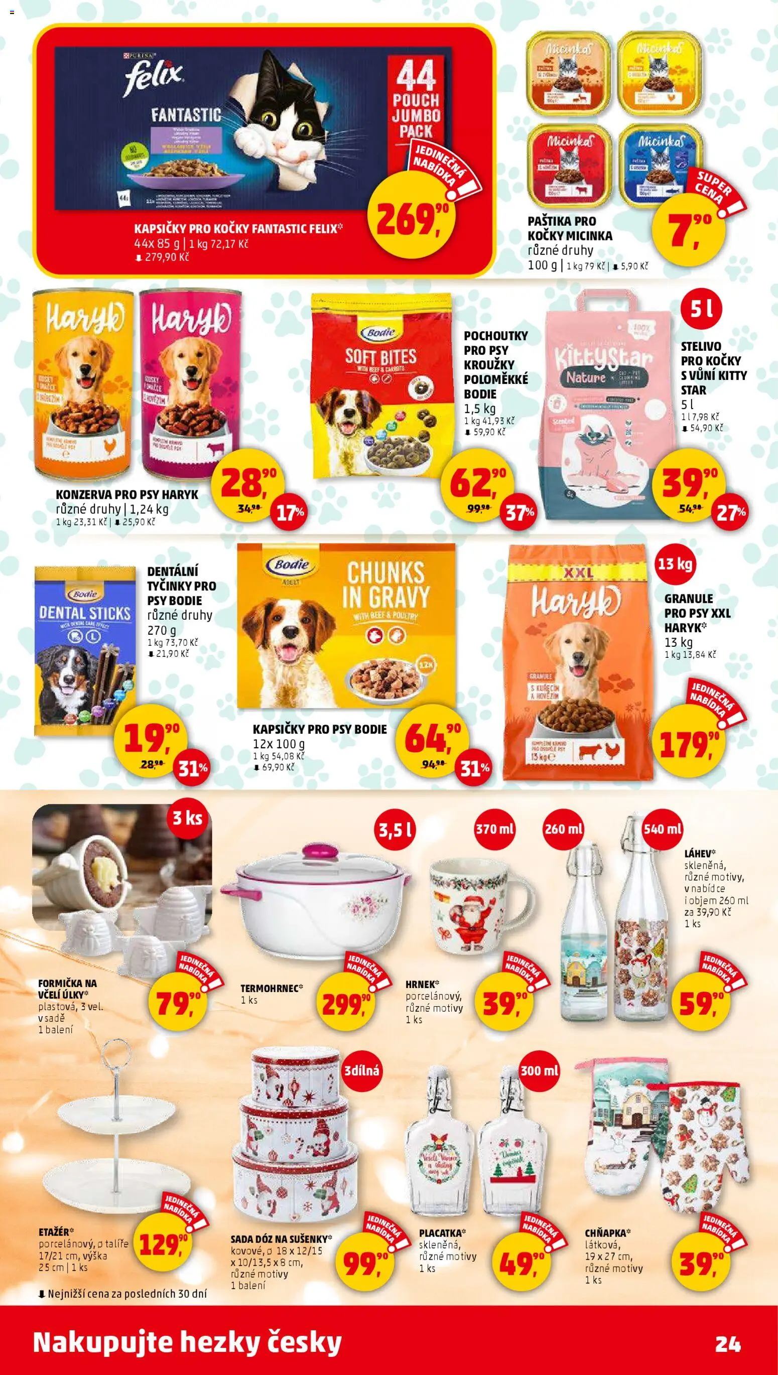 Penny Market leták - Čtvrtečník od 13.11.2025 | Strana: 24 | Produkty: Stelivo pro kočky, Granule, Stelivo, Konzerva pro psy