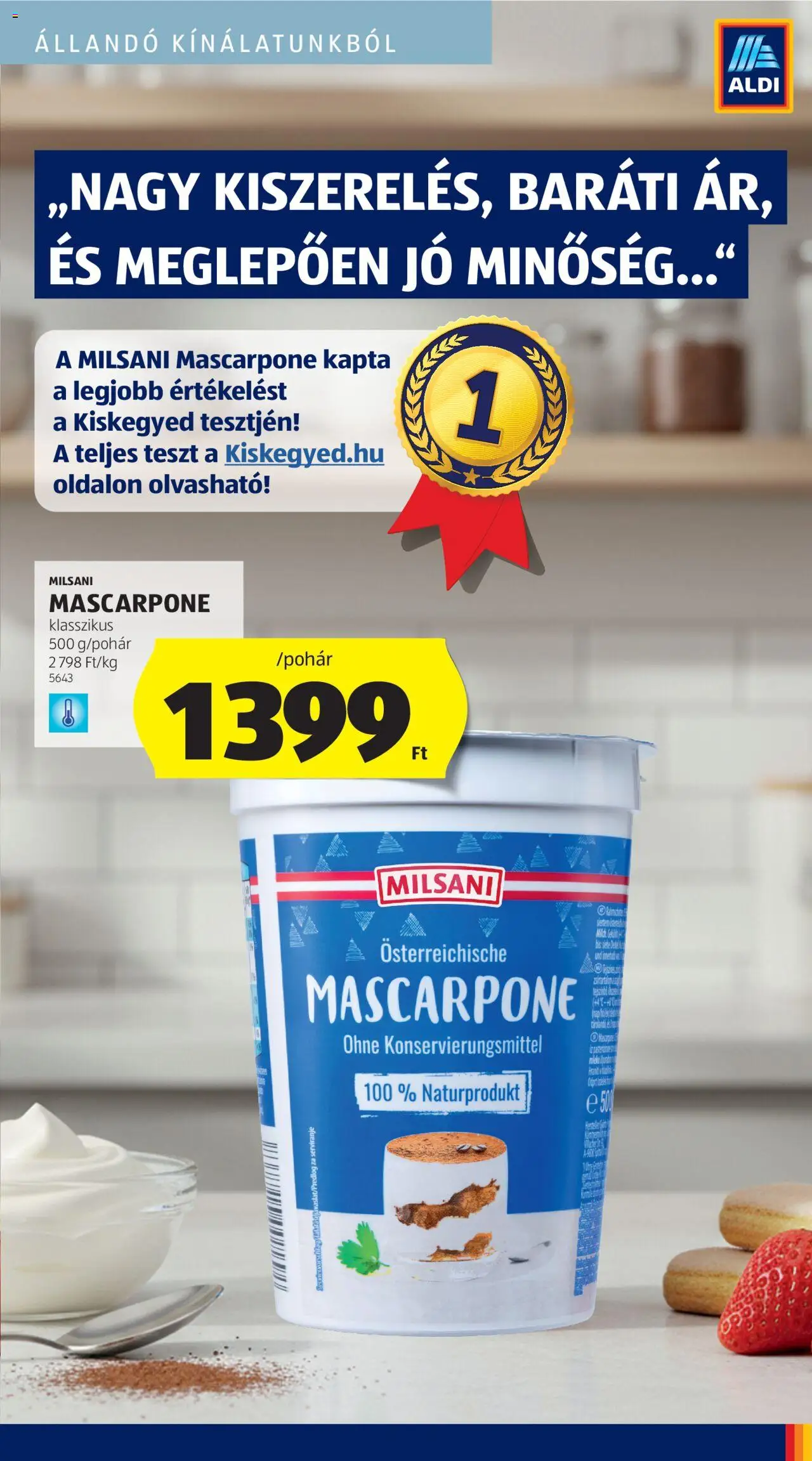 Aldi akciós ujság - amely érvényes a következő dátumtól: 16.10.2025 | Oldal: 35 | Termékek: Mascarpone