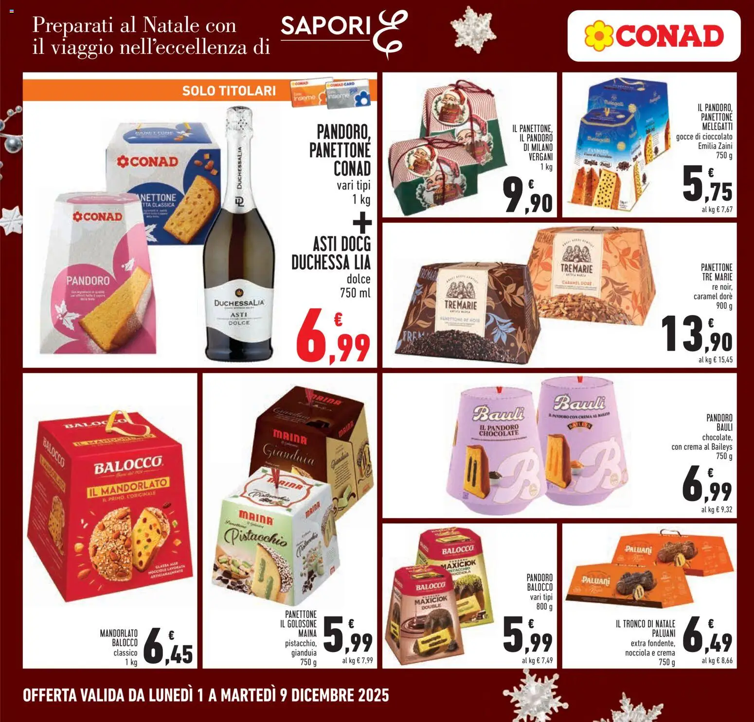 Volantino Conad del 01.12.2025 | Pagina: 6 | Prodotti: Crema, Cioccolato, Pandoro, Panettone