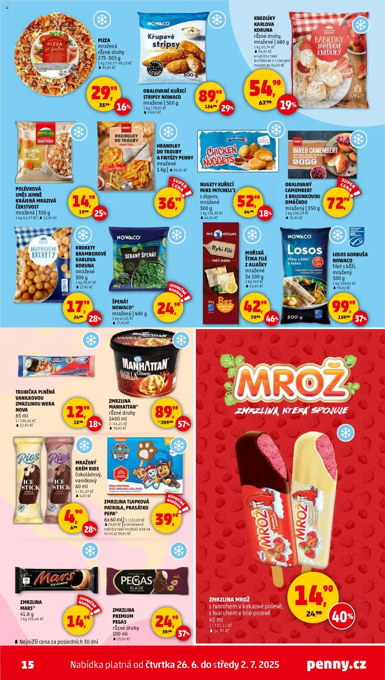 Penny Market leták - Čtvrtečník od 26.06.2025 | Strana: 15 | Produkty: Krokety, Rios, Hranolky do trouby, Camembert