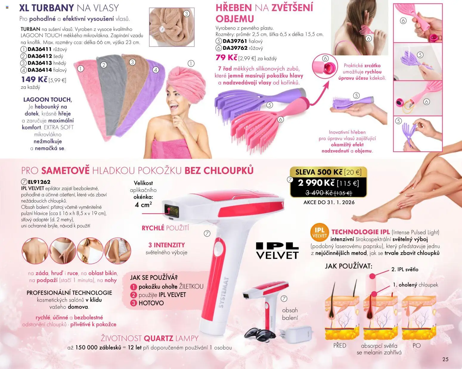 Nové Dedra akcie – leták je platný od 01.01.2026 | Strana: 25 | Produkty: Svetlo, Hrebeň, Adaptér, Svetlá