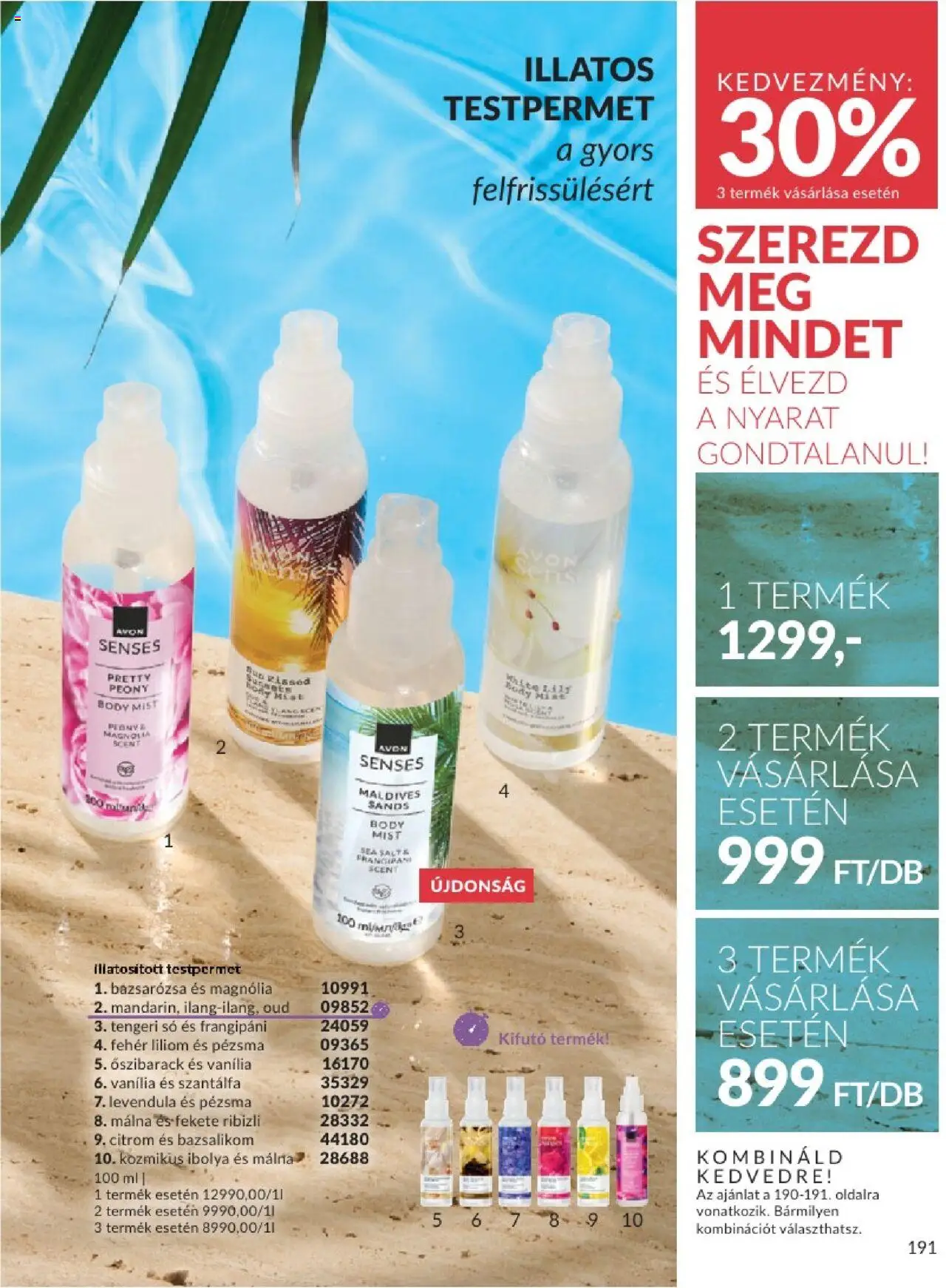 Avon akciós ujság - amely érvényes a következő dátumtól: 01.06.2025 | Oldal: 191 | Termékek: Őszibarack, Body, Só, Levendula