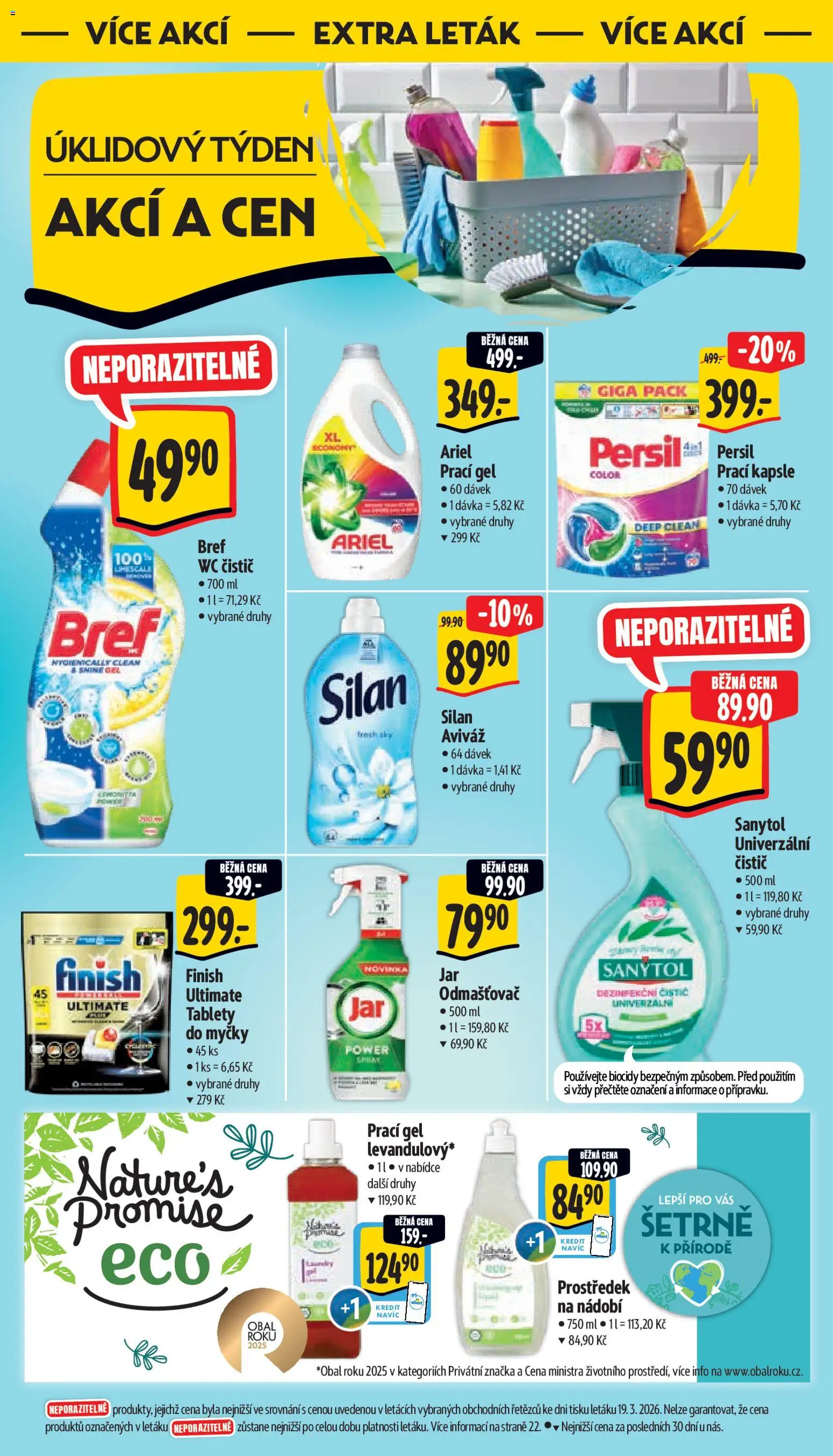 Albert leták - Supermarket od 25.03.2026 | Strana: 43 | Produkty: Prací gel, Ariel, Silan, Sanytol