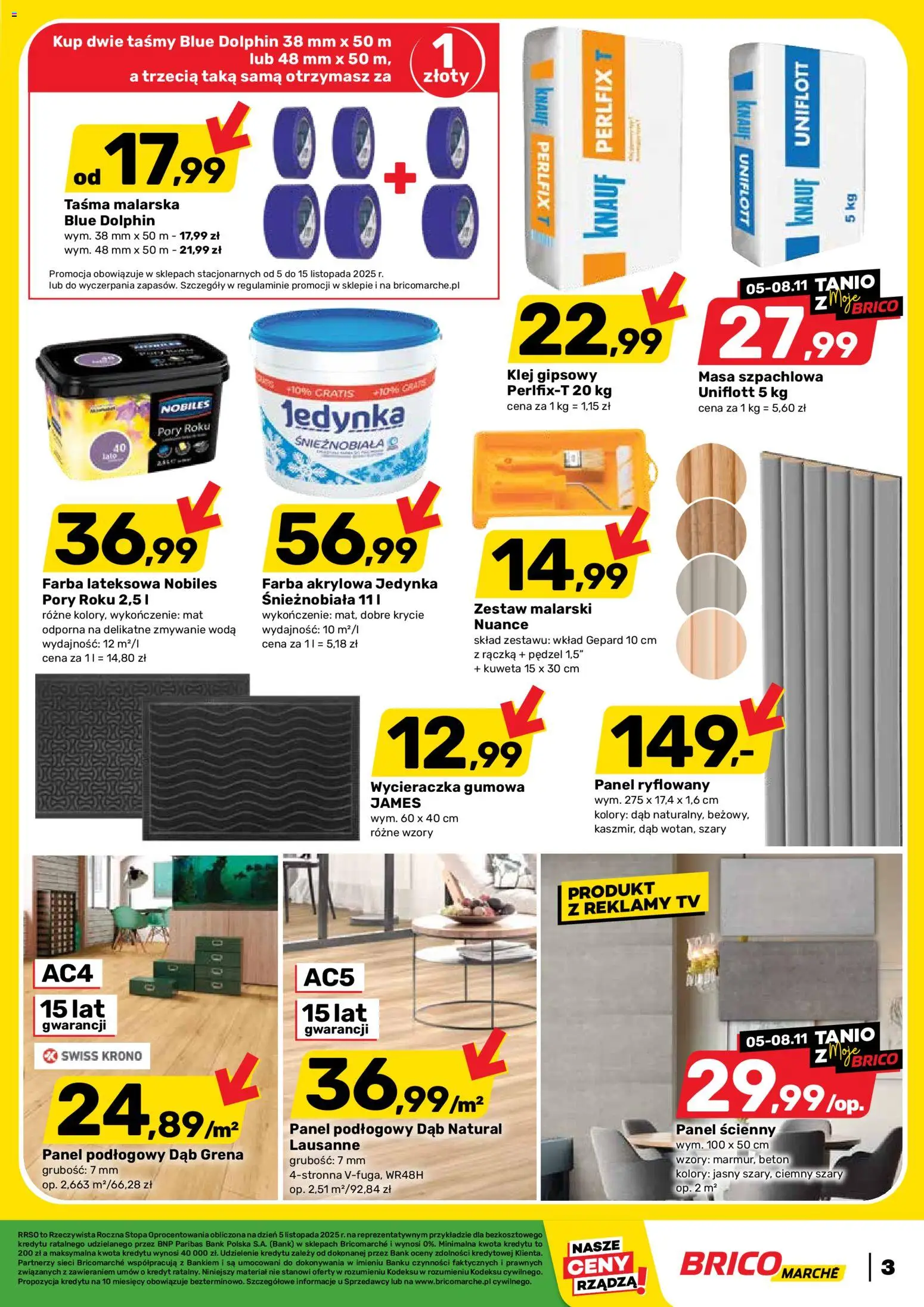 Brico Marché Gazetka od 05.11.2025 | Strona: 3 | Produkty: Pędzel, Wycieraczka, Woda