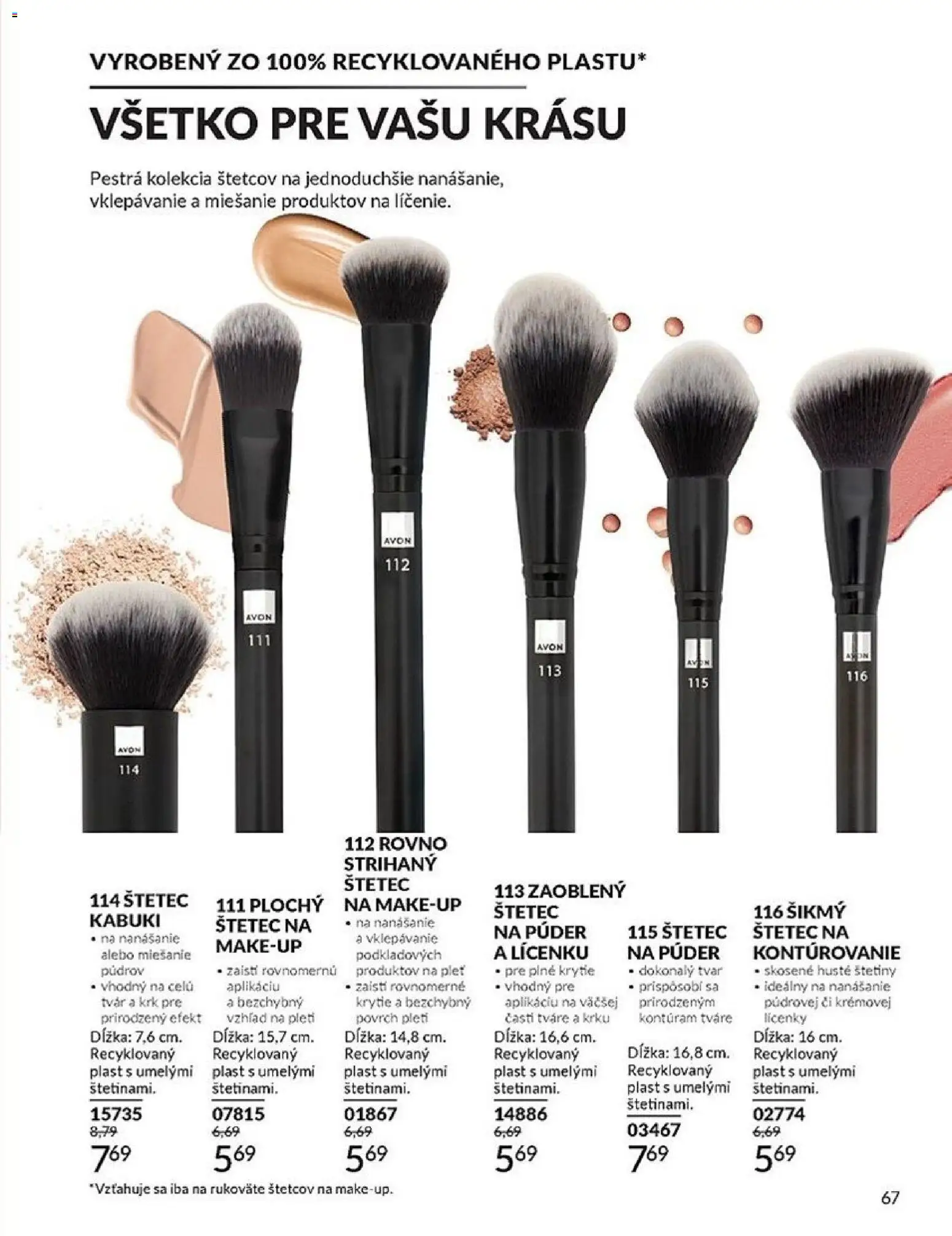Nové Avon akcie – leták je platný od 01.04.2026 | Strana: 67 | Produkty: Púder, Štetec