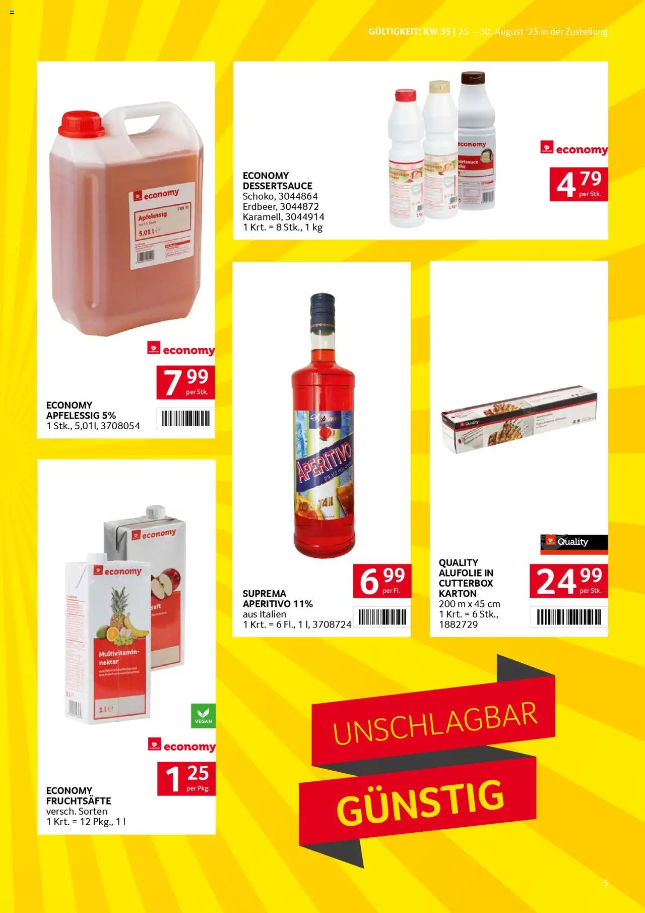 Transgourmet Zustellaktion gültig ab 24.08.2025 | Seite: 5 | Produkte: Saft, Papier blanc