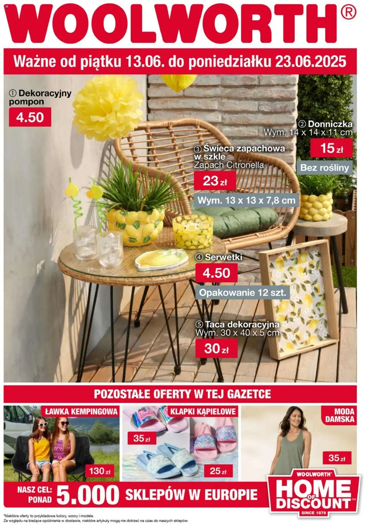 Woolworth Gazetka od 13.06.2025 | Strona: 1 | Produkty: Klapki, Rosliny, Zapach