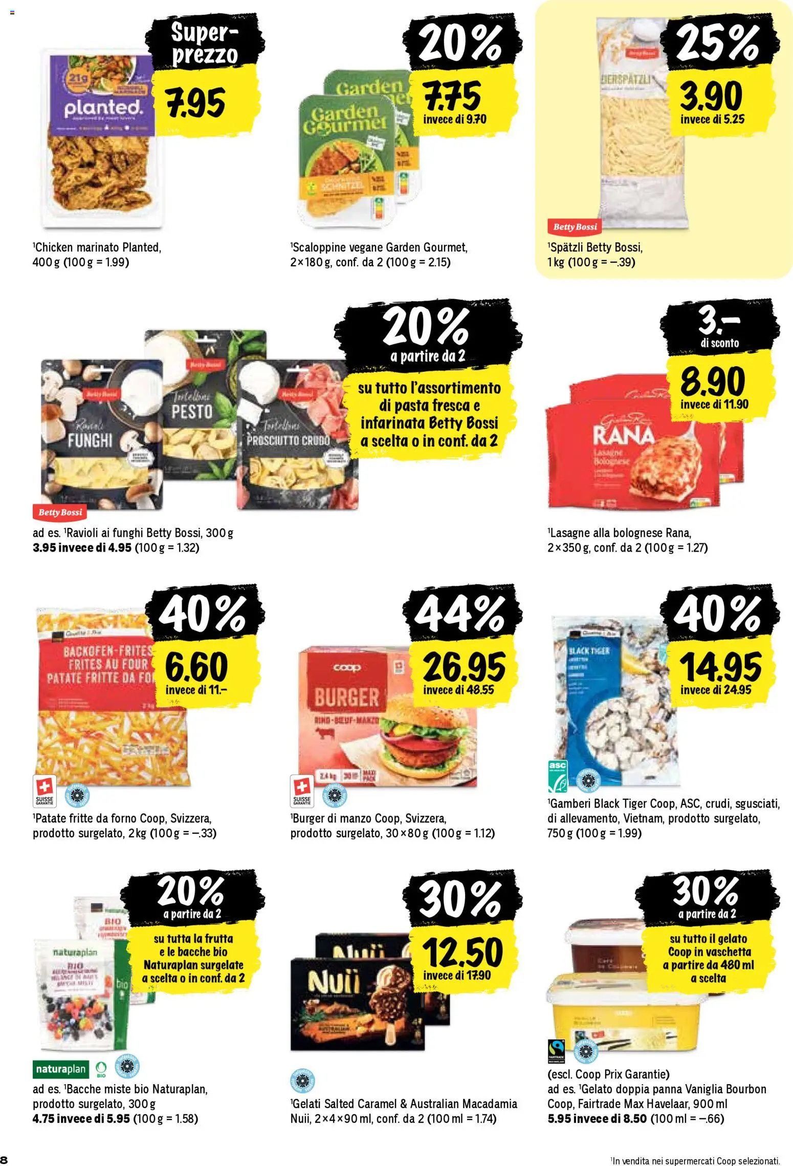 Coop aktionen IT – gültig ab 16.04.2026 | Seite: 8 | Produkte: Burger, Bourbon, Pasta