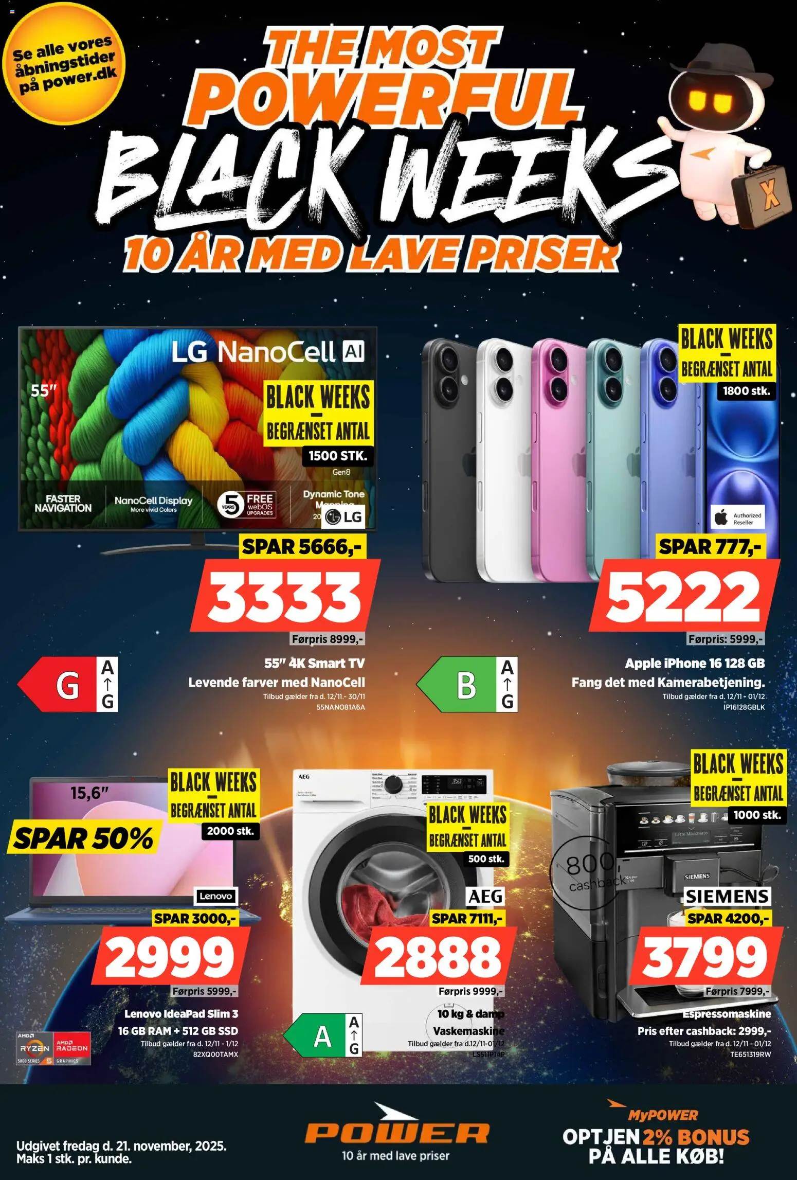 Power tilbudsavis – gyldig fra 12.11.2025 | Side: 1 | Produkter: RAM, Smart TV, Navigation, SSD