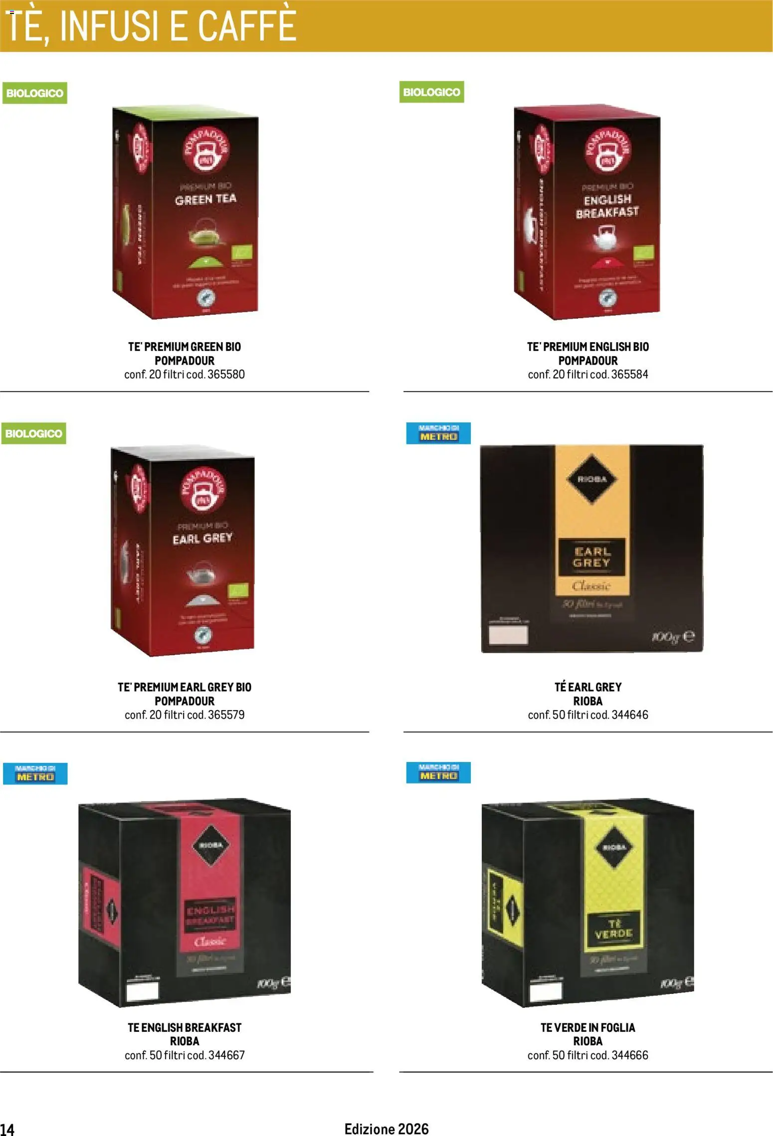 Volantino Metro del 17.10.2025 | Pagina: 14 | Prodotti: Caffè, Tè