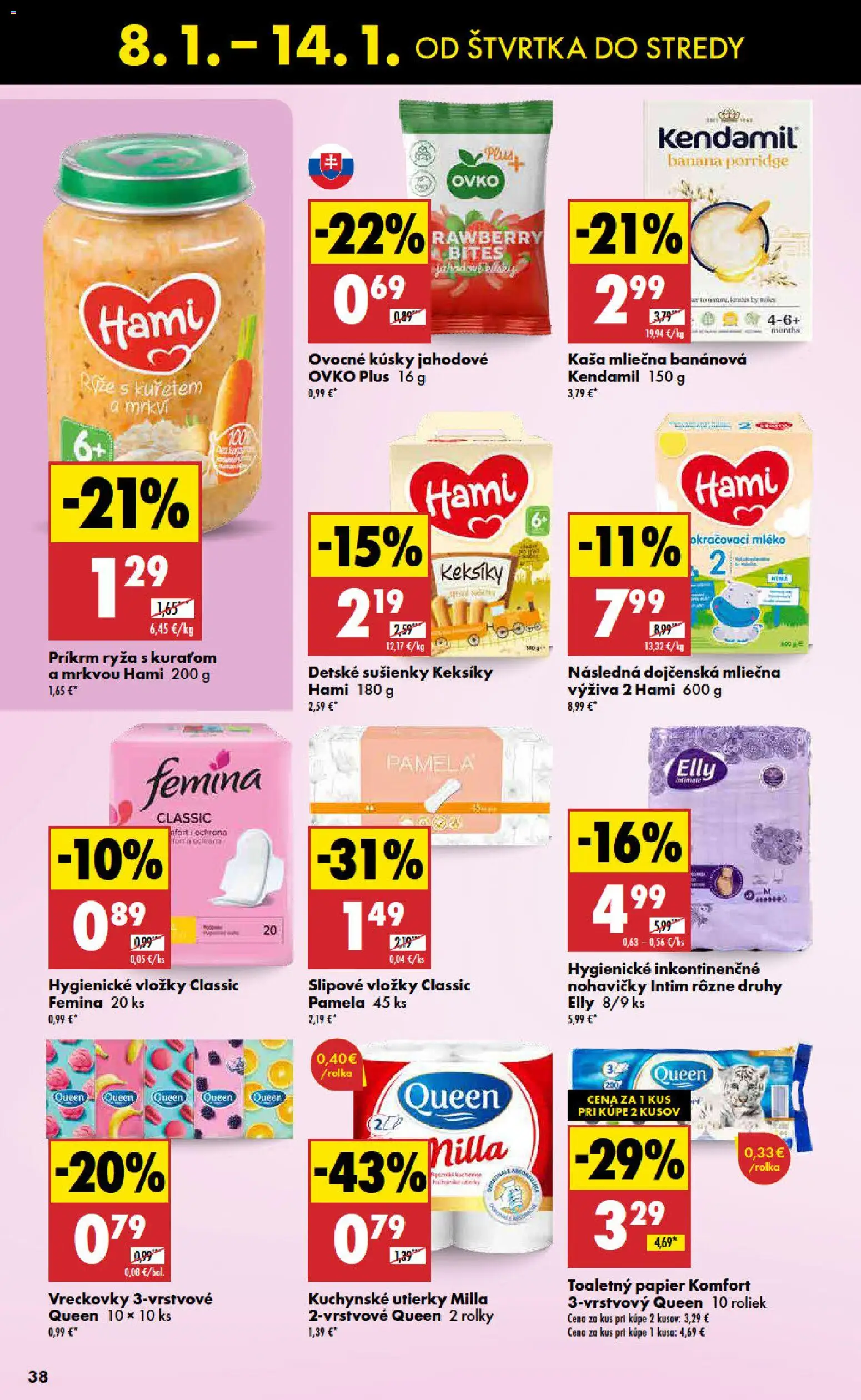 Nové Biedronka akcie – leták je platný od 08.01.2026 | Strana: 38 | Produkty: Ryža, Toaletný papier, Nohavičky