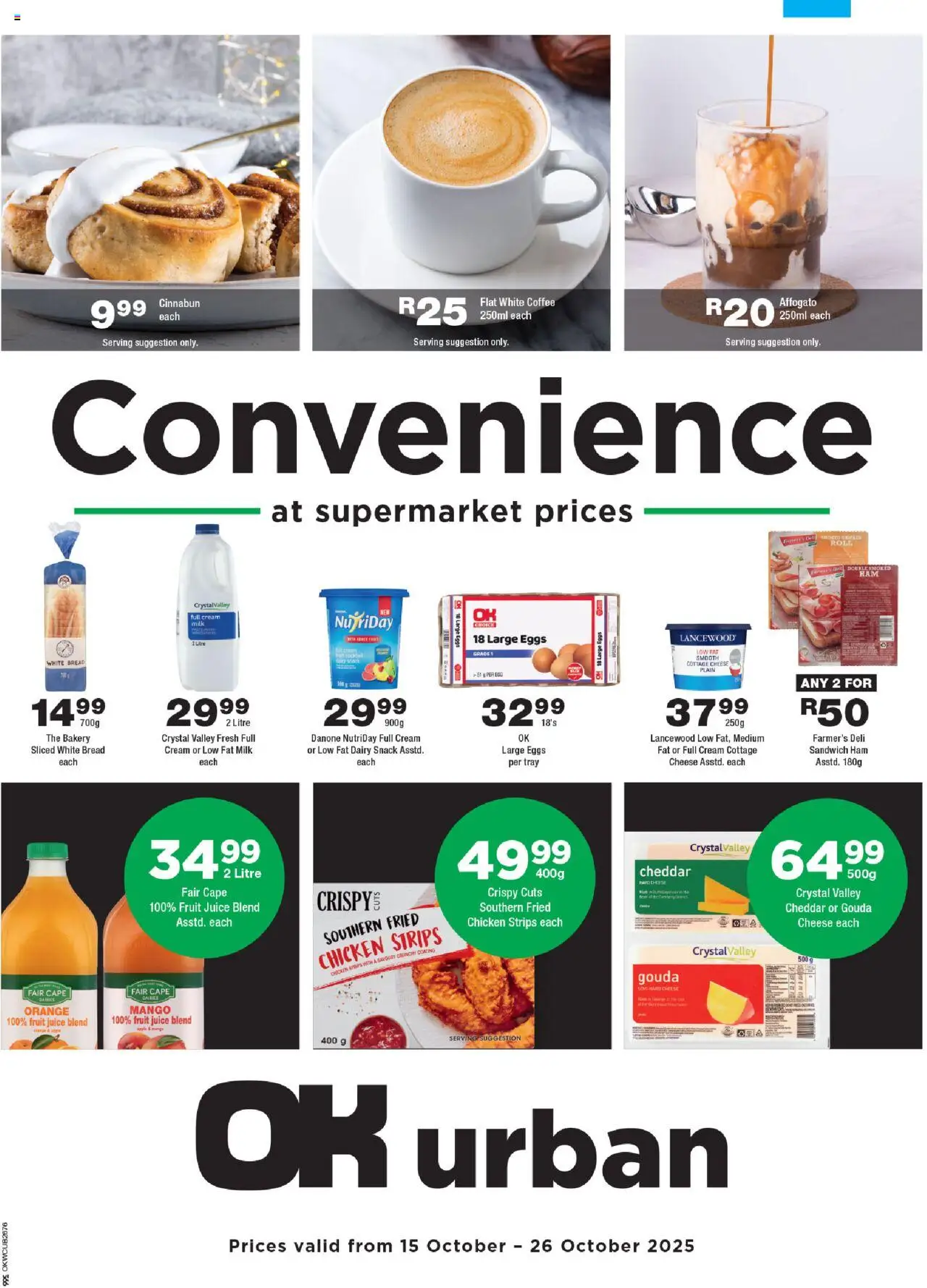 New OK Foods catalogue – valid from 15.10.2025 | Page: 1 | Products: Tray, Ham, Fruit, Mango
