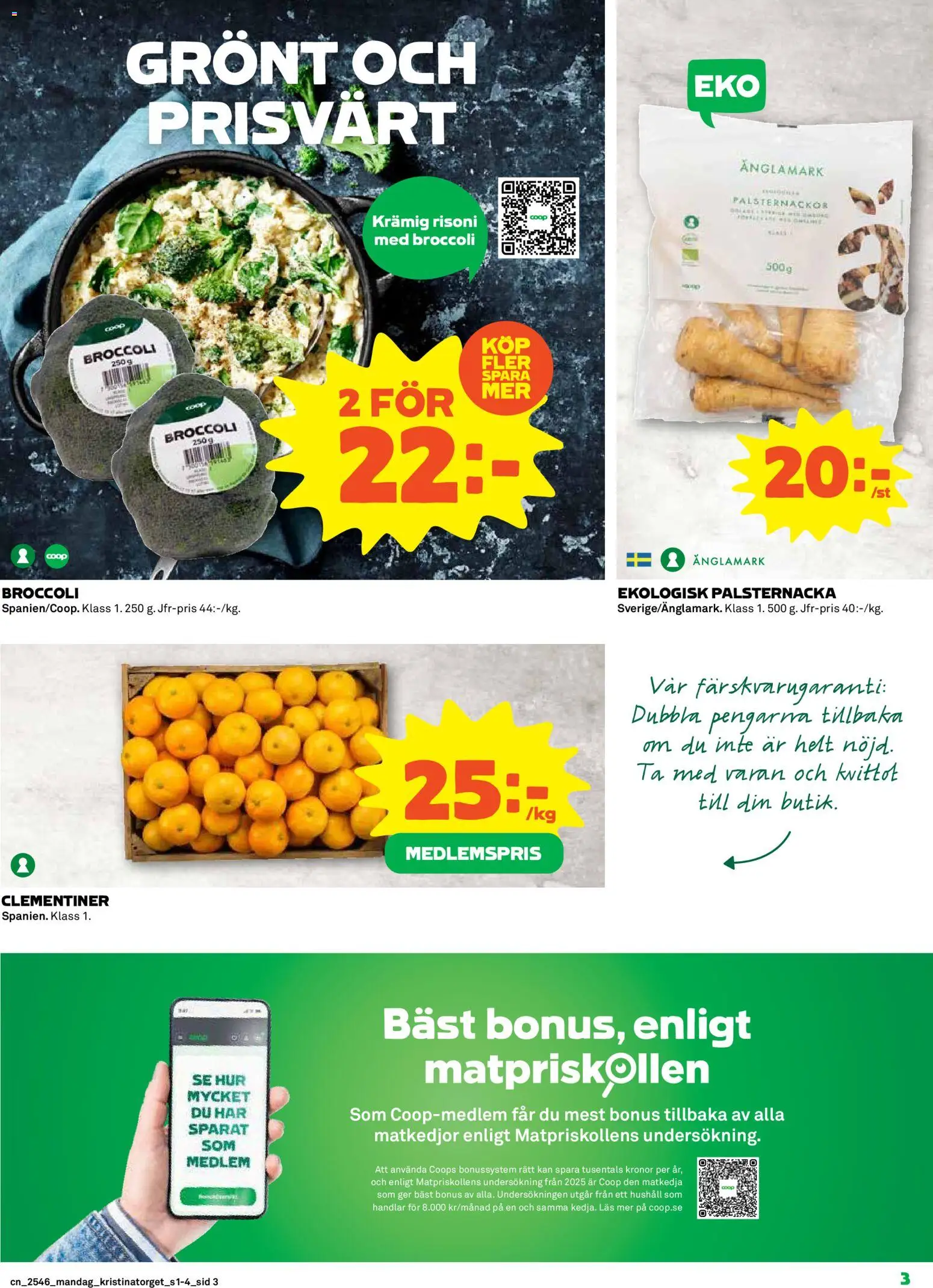 Coop reklamblad aktuell från 10.11.2025 | Sida: 3 | Produkter: Broccoli