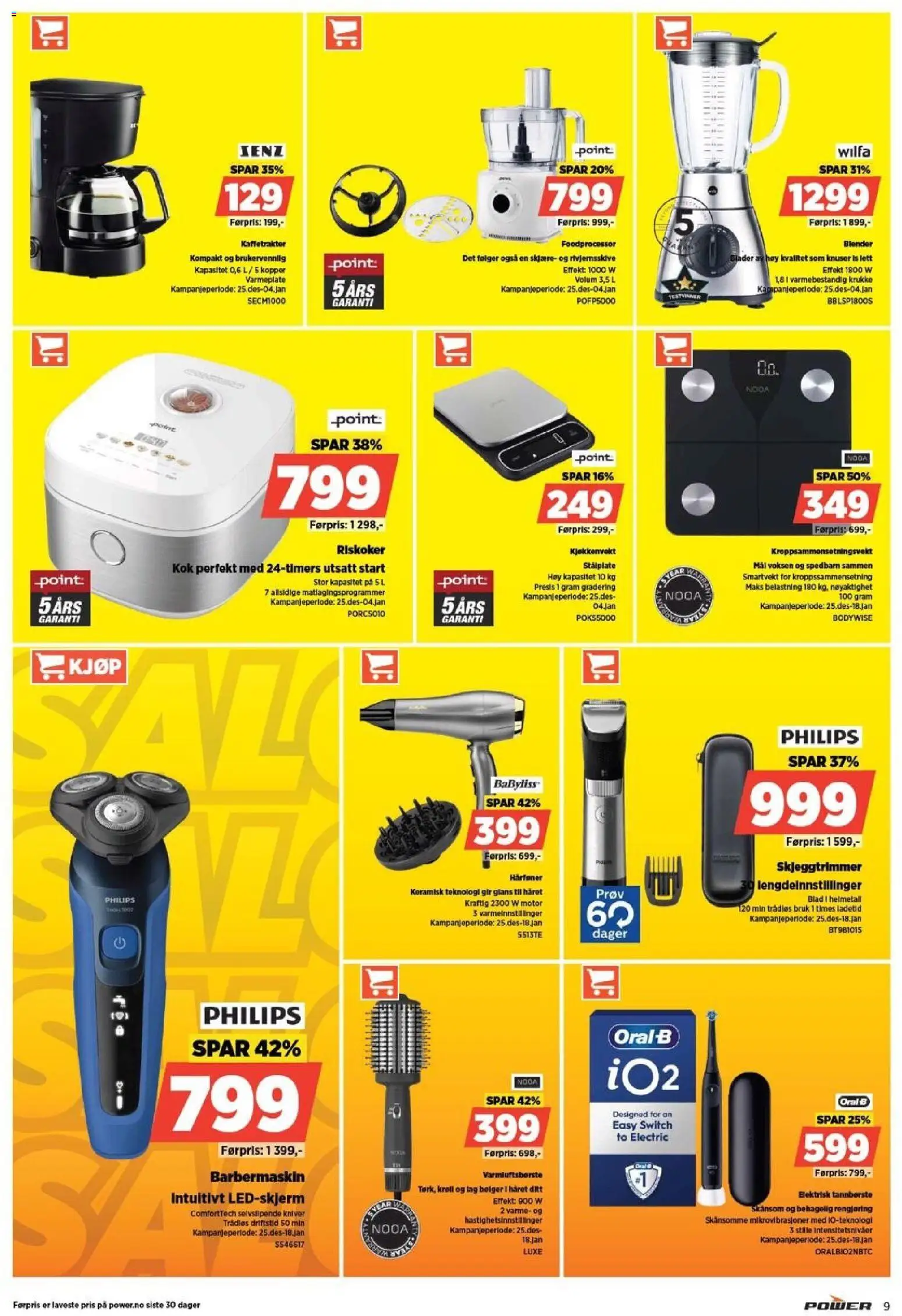 {H1} | Side: 9 | Produkter: Kaffetrakter, Skjeggtrimmer, Riskoker, Blender