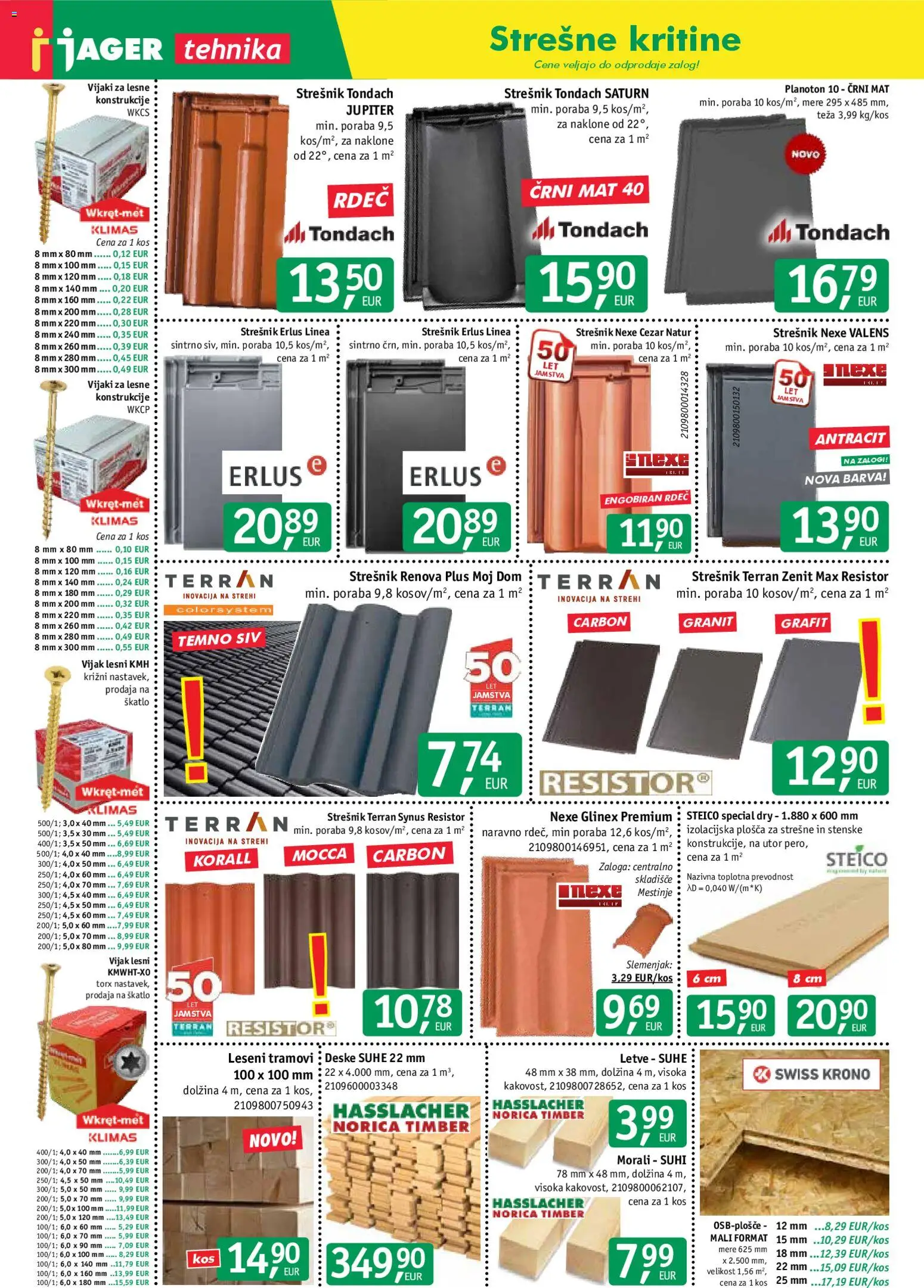 Novi Jager katalog ponudbe – veljaven od 25.03.2026 | Stran: 6 | Izdelki: Teza, Kos, Barva