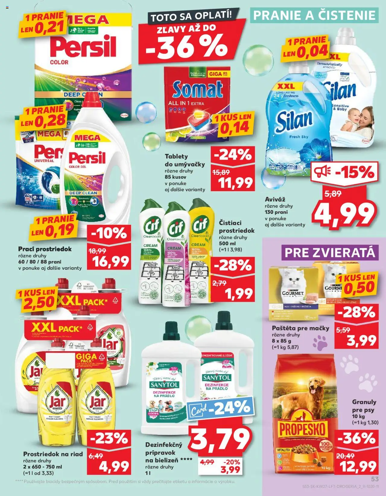 Nové Kaufland akcie – leták je platný od 03.07.2025 | Strana: 53 | Produkty: Persil, Aviváž, Čistiaci prostriedok, Cif