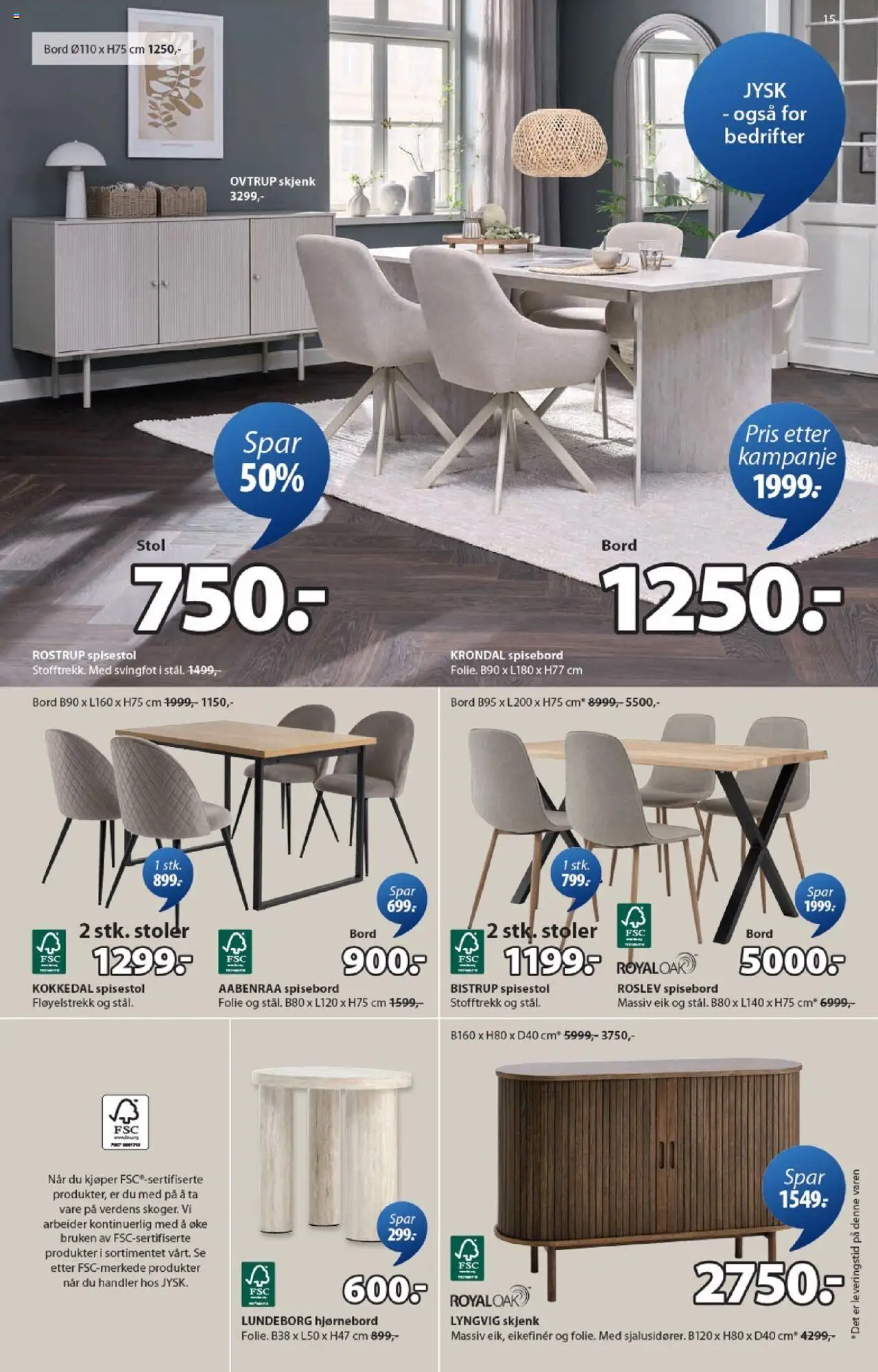 {H1} | Side: 15 | Produkter: Spisebord, Spisestol, Суміш дитяча, Stol