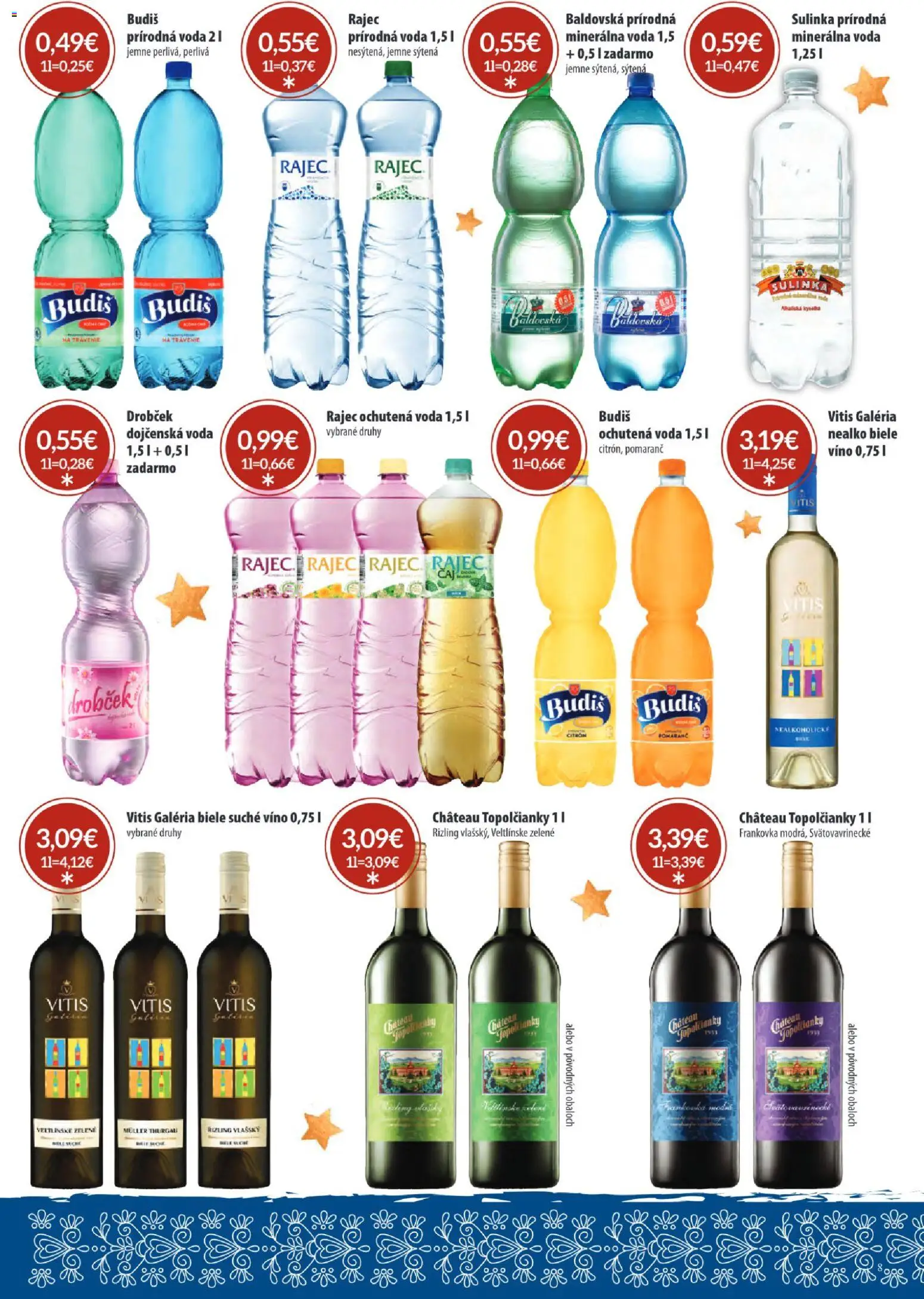 Nové Sintra akcie – leták je platný od 15.12.2025 | Strana: 8 | Produkty: Rajec, Budiš, Voda, Minerálna voda