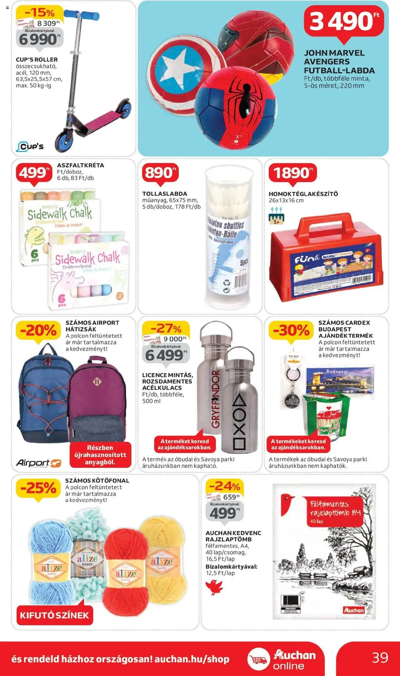 Auchan akciós ujság - amely érvényes a következő dátumtól: 05.06.2025 | Oldal: 39 | Termékek: Hátizsák, Roller