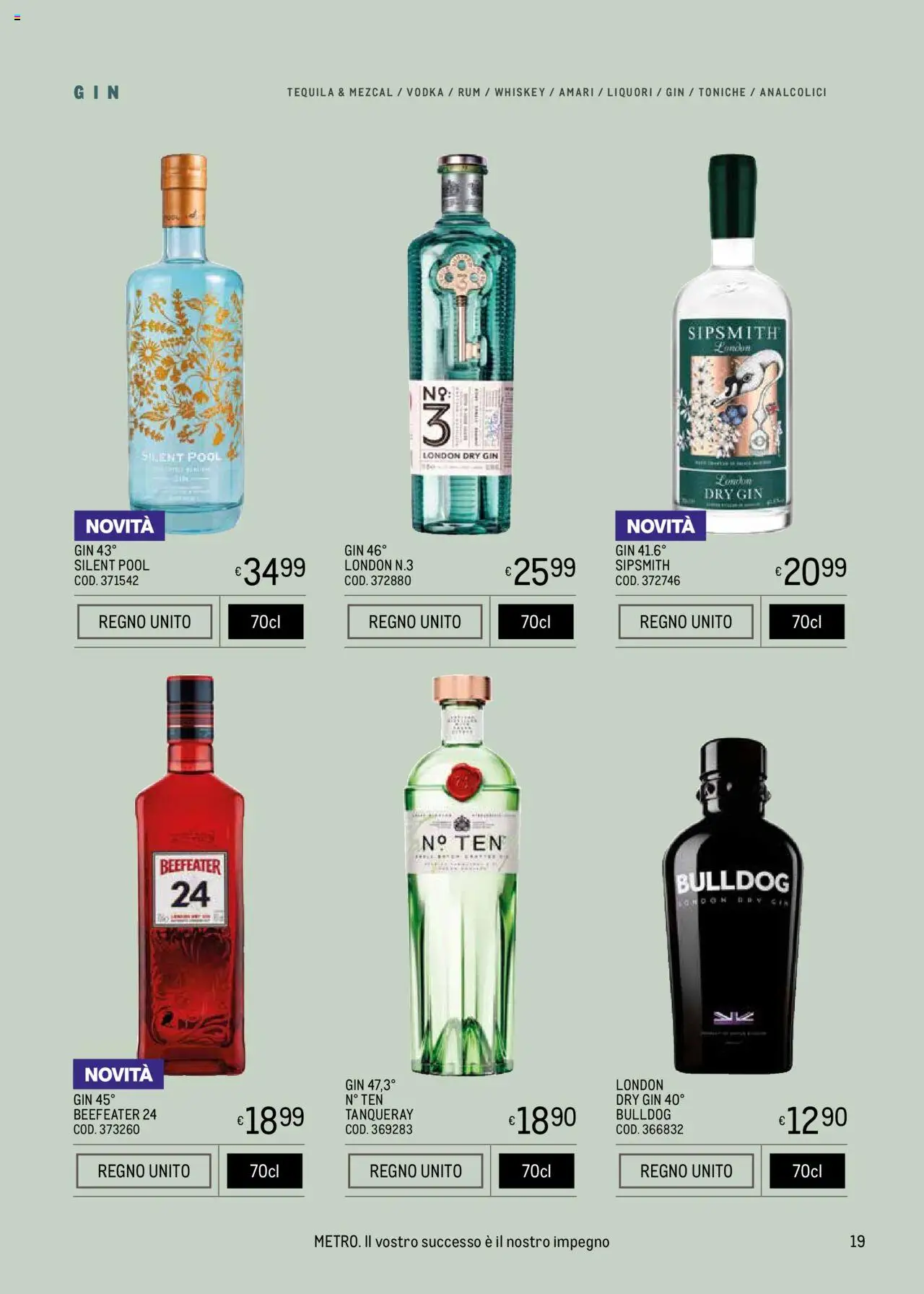 Volantino Metro del 09.05.2025 | Pagina: 19 | Prodotti: Gin, Vodka, Rum, Tequila
