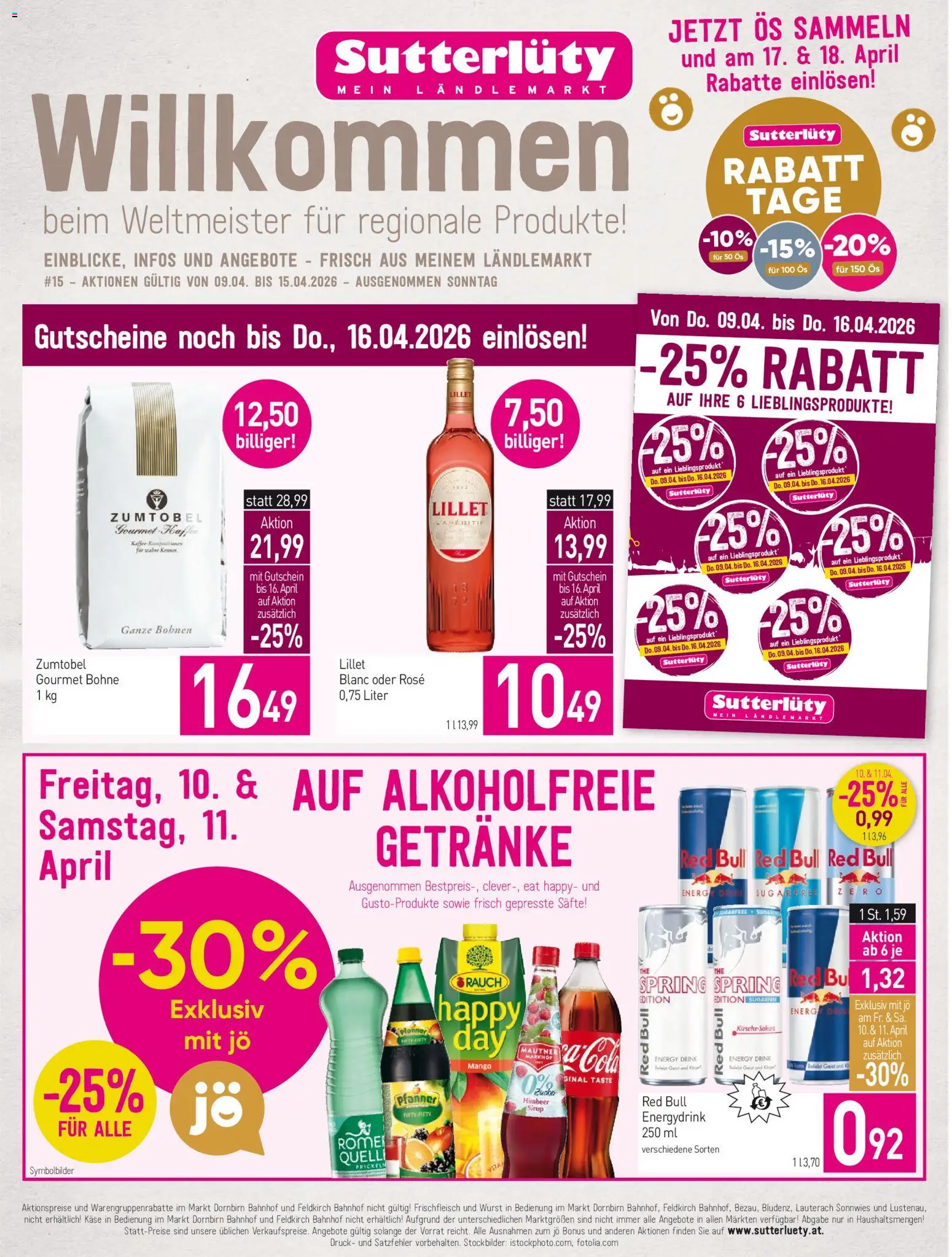 Sutterlüty Flugblatt gültig ab 09.04.2026 | Seite: 1 | Produkte: Zucker, Mango, Wurst, Käse