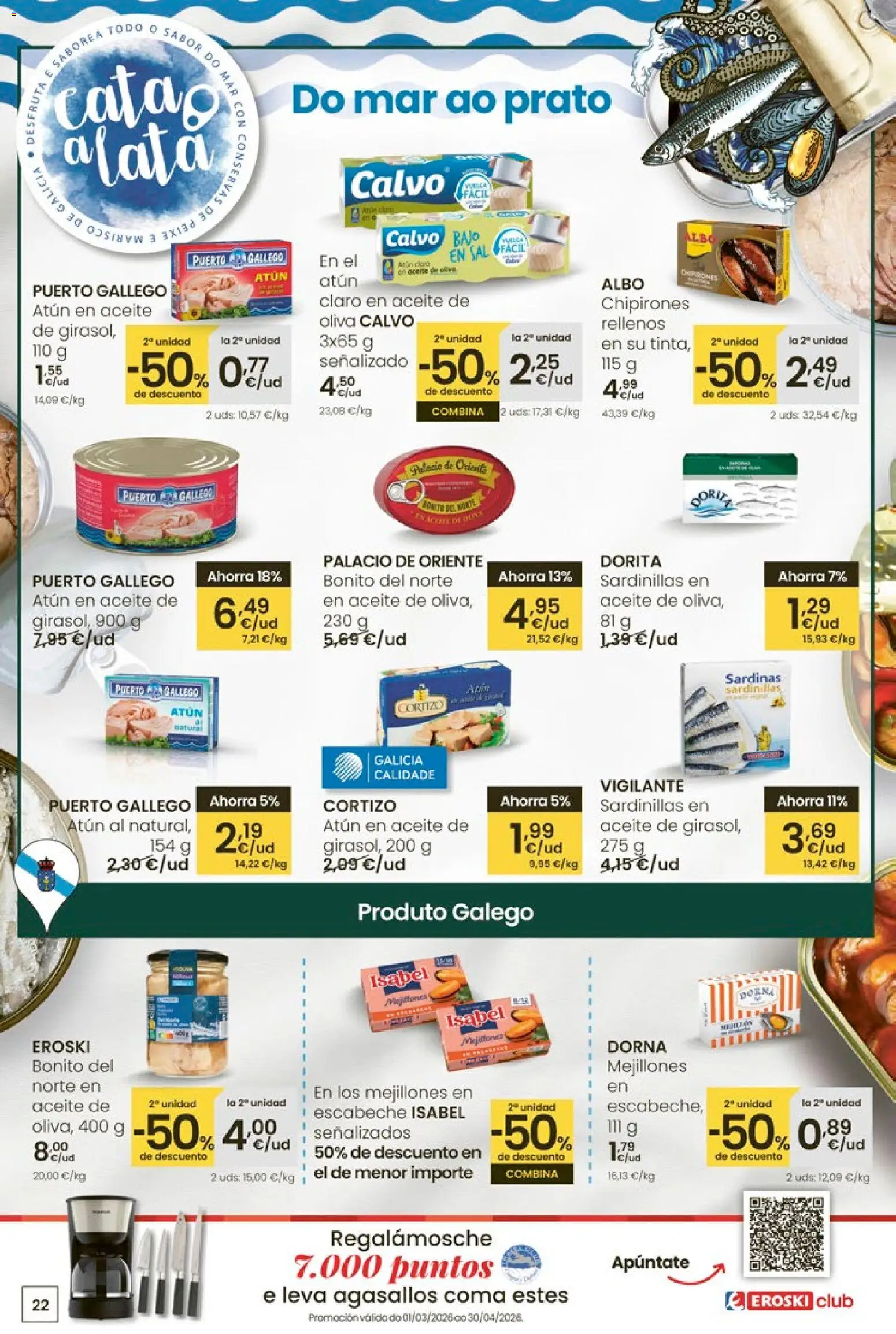 Eroski - Oferta │ válido desde el 12.03.2026 | Página: 22 | Productos: Sardinillas, Aceite