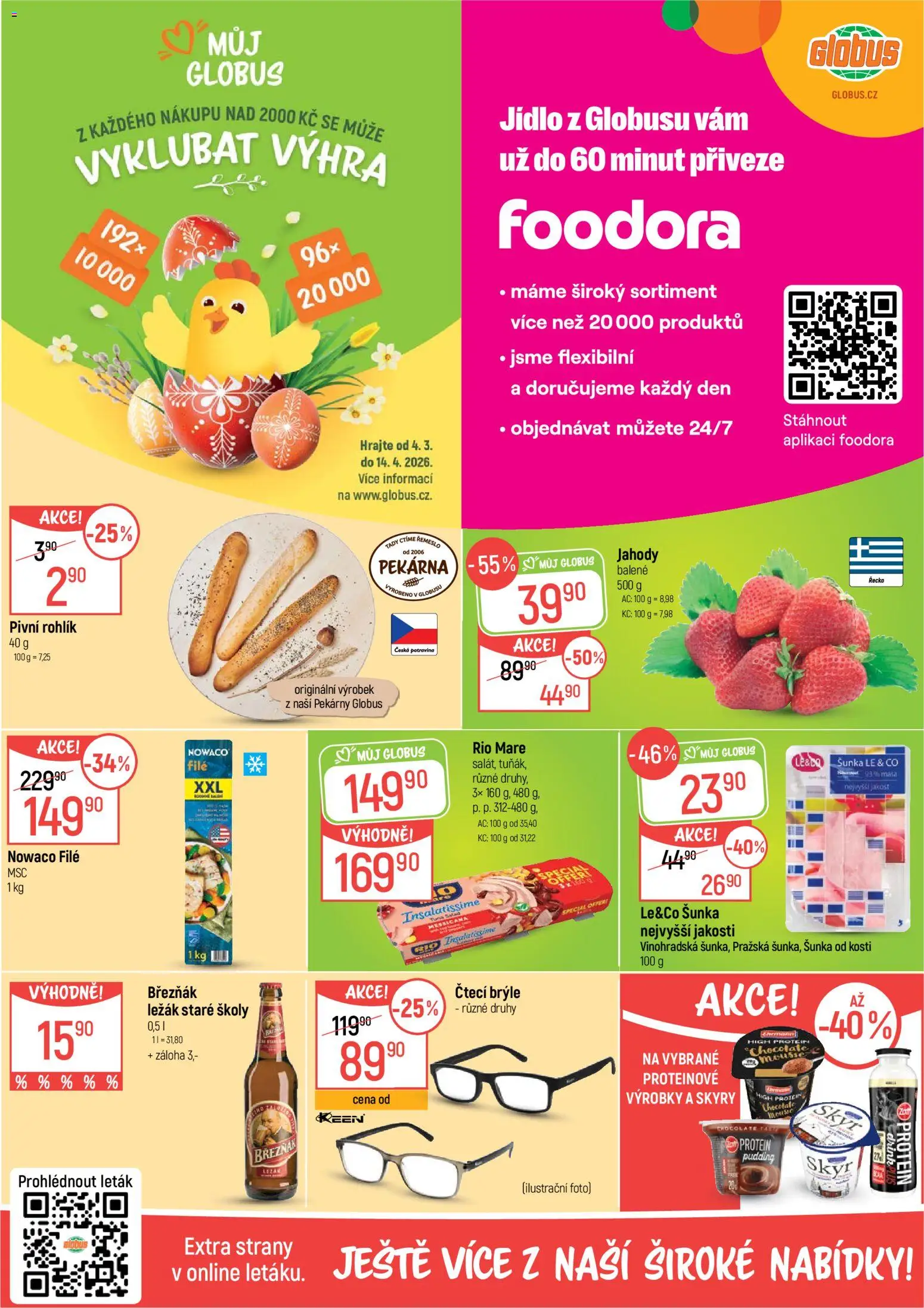 Globus leták - Trmice od 08.04.2026 | Strana: 2 | Produkty: Březňák, Brýle, Nowaco file, Protein pudding
