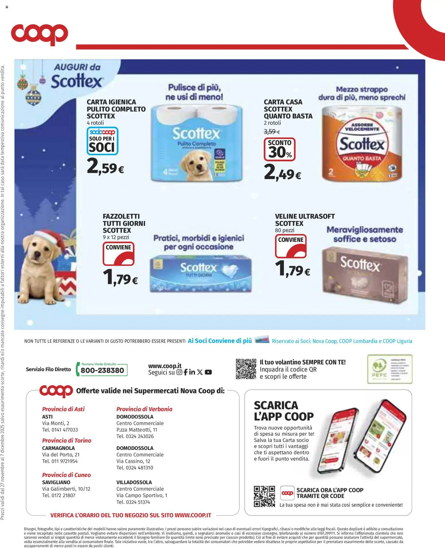 Volantino COOP del 27.11.2025 | Pagina: 18 | Prodotti: Carta igienica, Veline, Tè, Fazzoletti