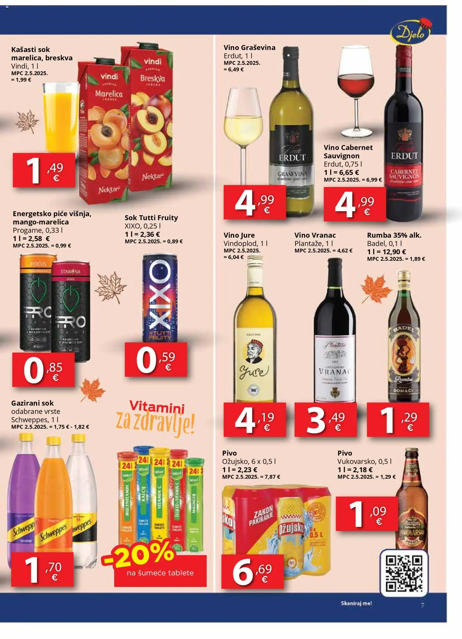 Djelo katalog | vrijedi od 12.11.2025 | Stranica: 7 | Proizvodi: Sok, Vino, Pivo, Breskva